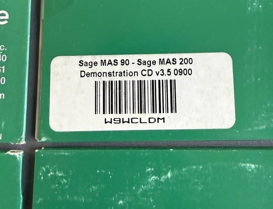 Sage MAS90 (Windows), MAS200 (Client/Server & SQL Server) New Sealed. ? Key Code