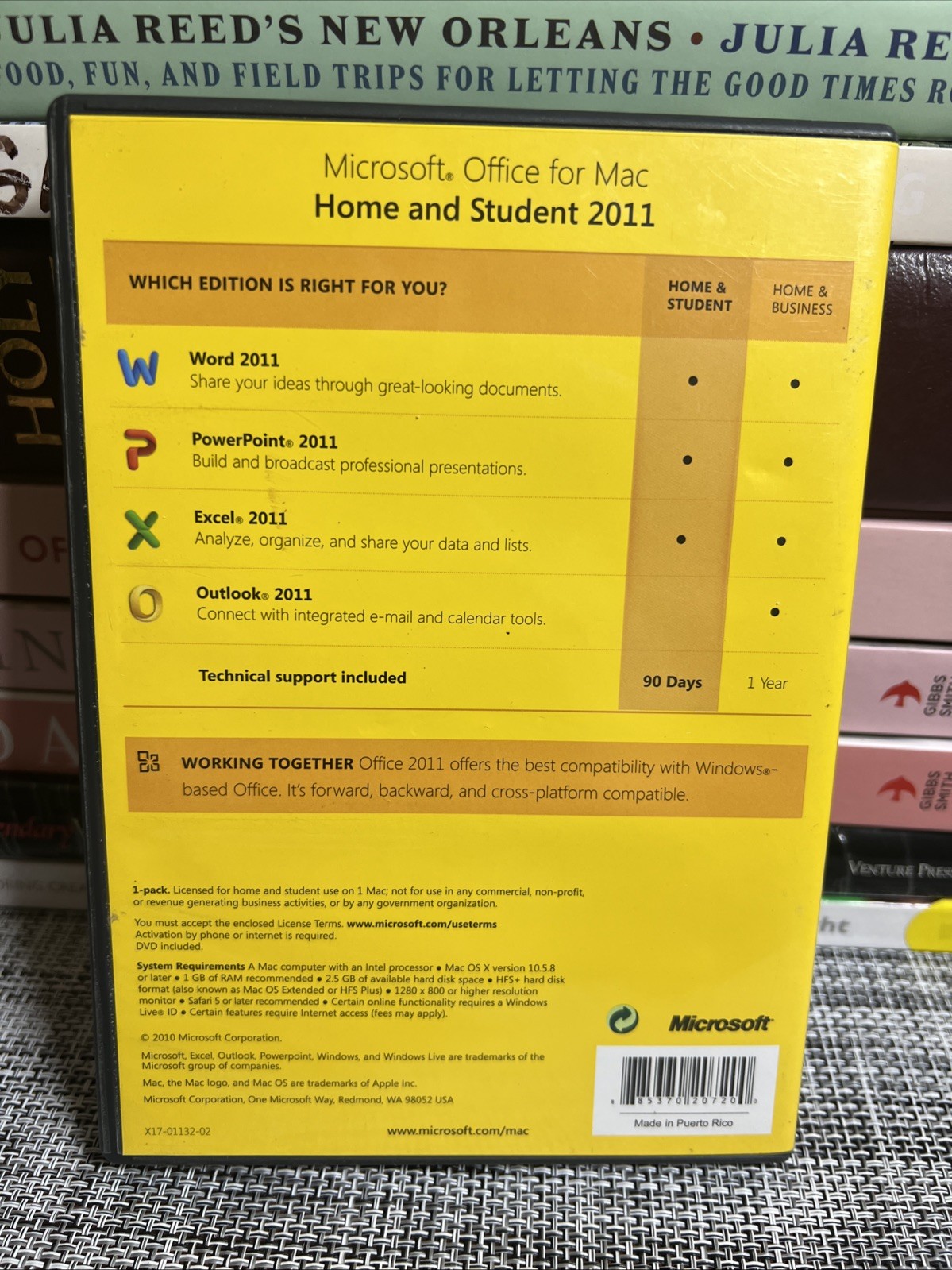 MS Microsoft Office : mac 2011 W P X Home and Student No Key Code – #136