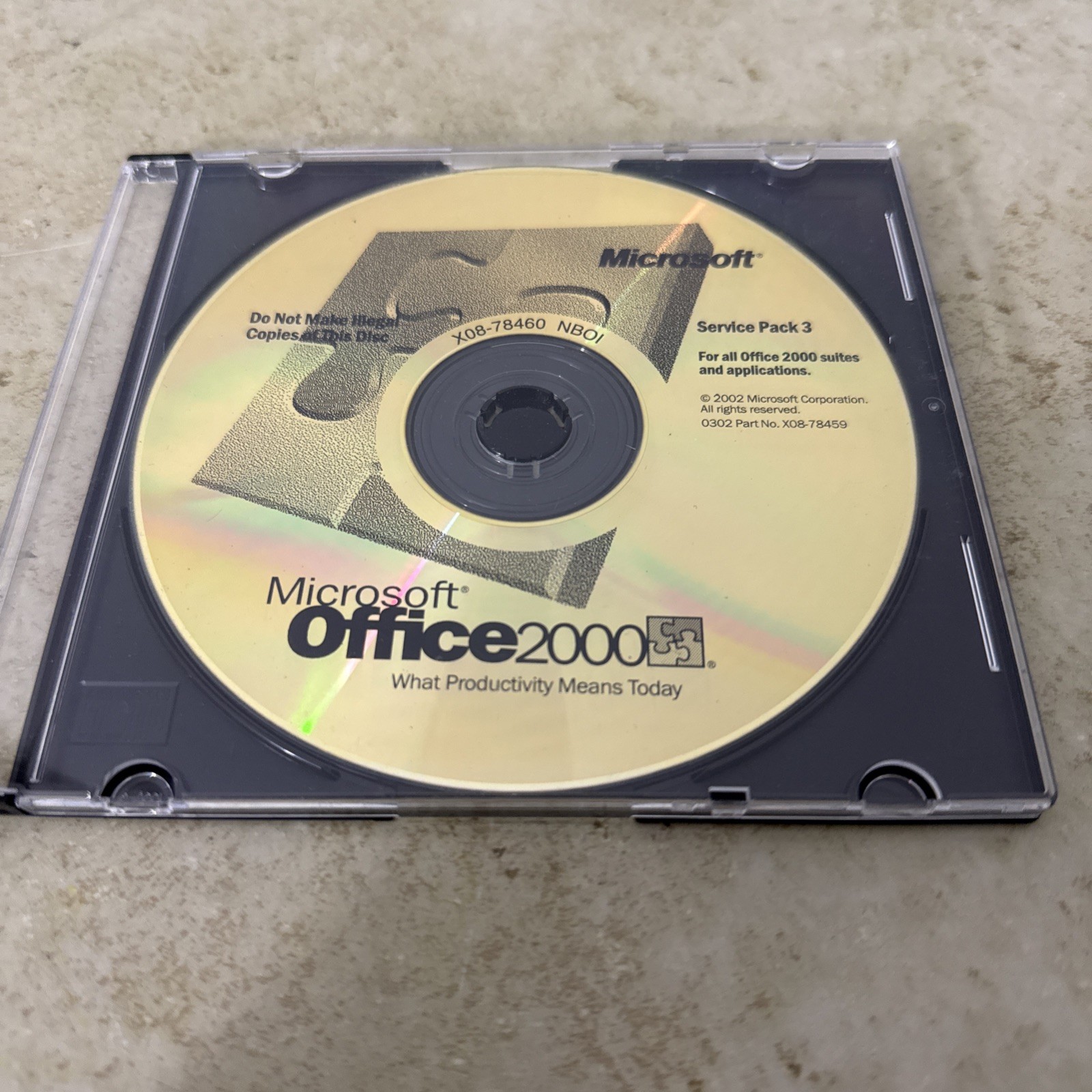 Microsoft Office 2000 Installation CD – Part No. X08-78459 – Disc Only