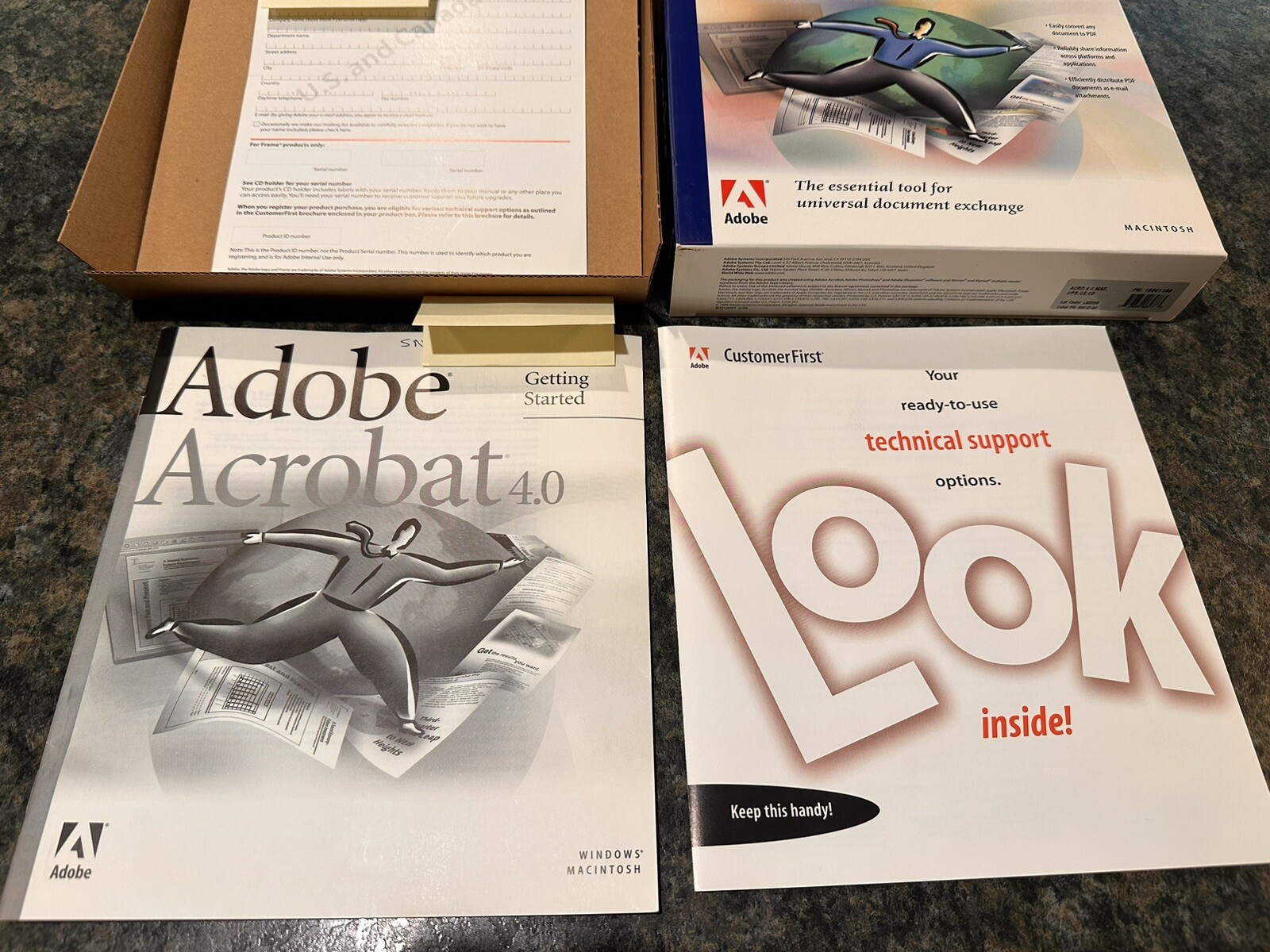 Adobe Acrobat 4.0 CD with Serial Number for PC. W/ Box And Manuals.