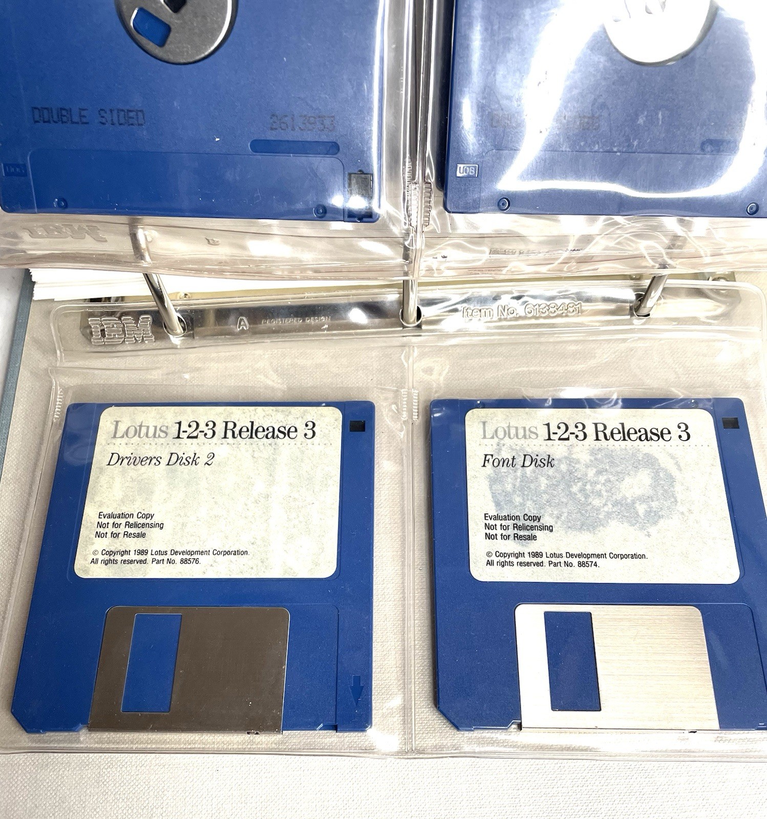 Vintage 1989 LOTUS 1-2-3 Release 3 Reference Binder Hard Slip Case Floppy Disks
