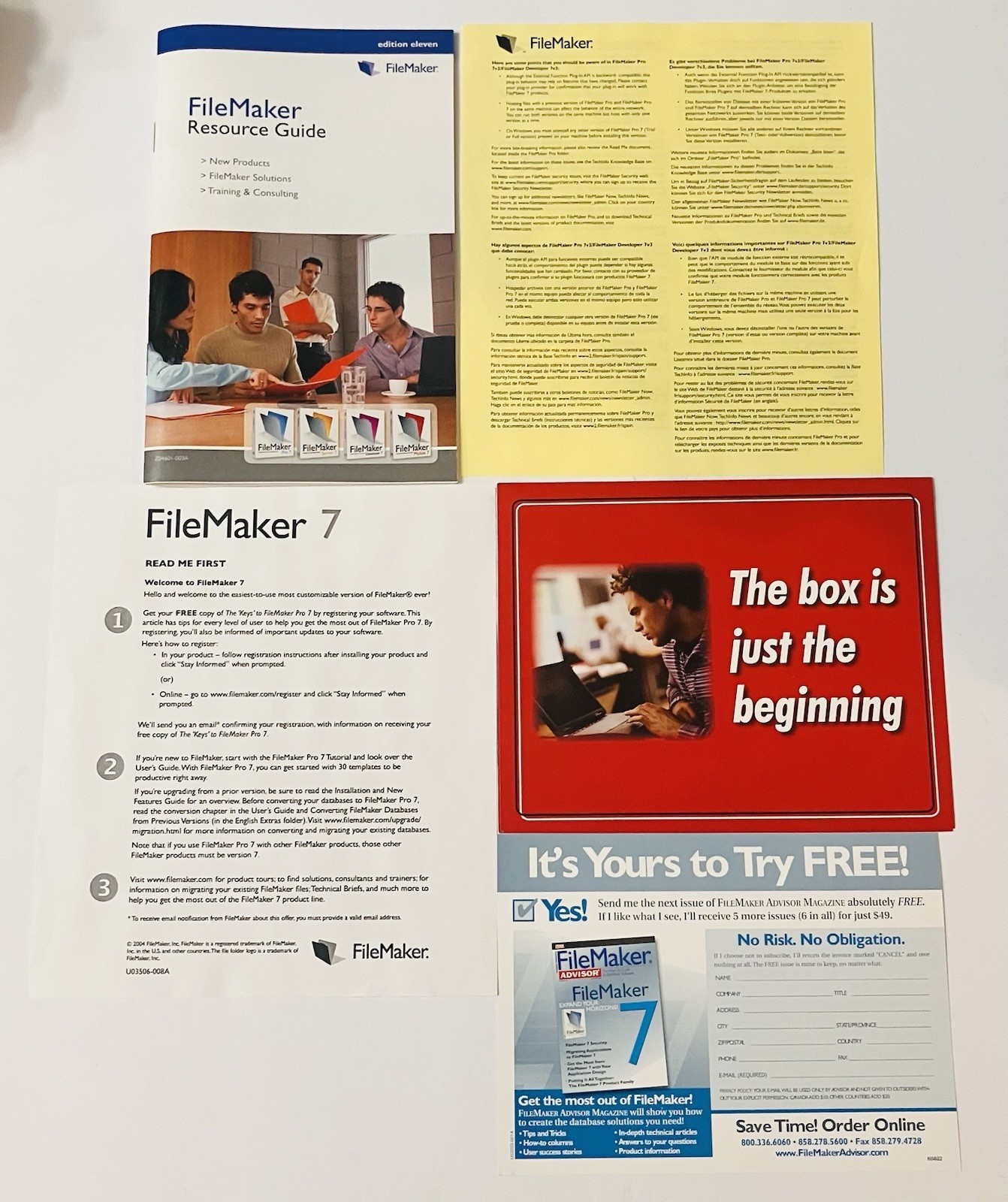 FileMaker Developer 7 Complete Box Set CD Manuals Mac Windows 2004 Database