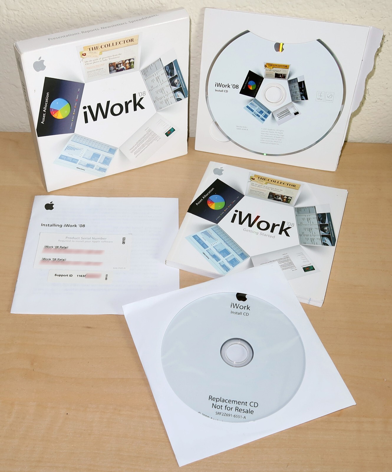 Apple iWork ’08 w/Serial Key + iWork ’09 Macintosh Software Lot – Numbers Pages