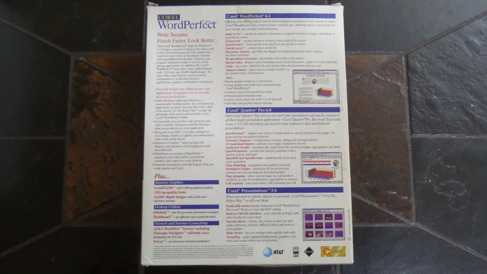 Corel WordPerfect Suite, Unopened CD-ROM, Windows 3.1x, 95, NT v3.51, w/Manuals
