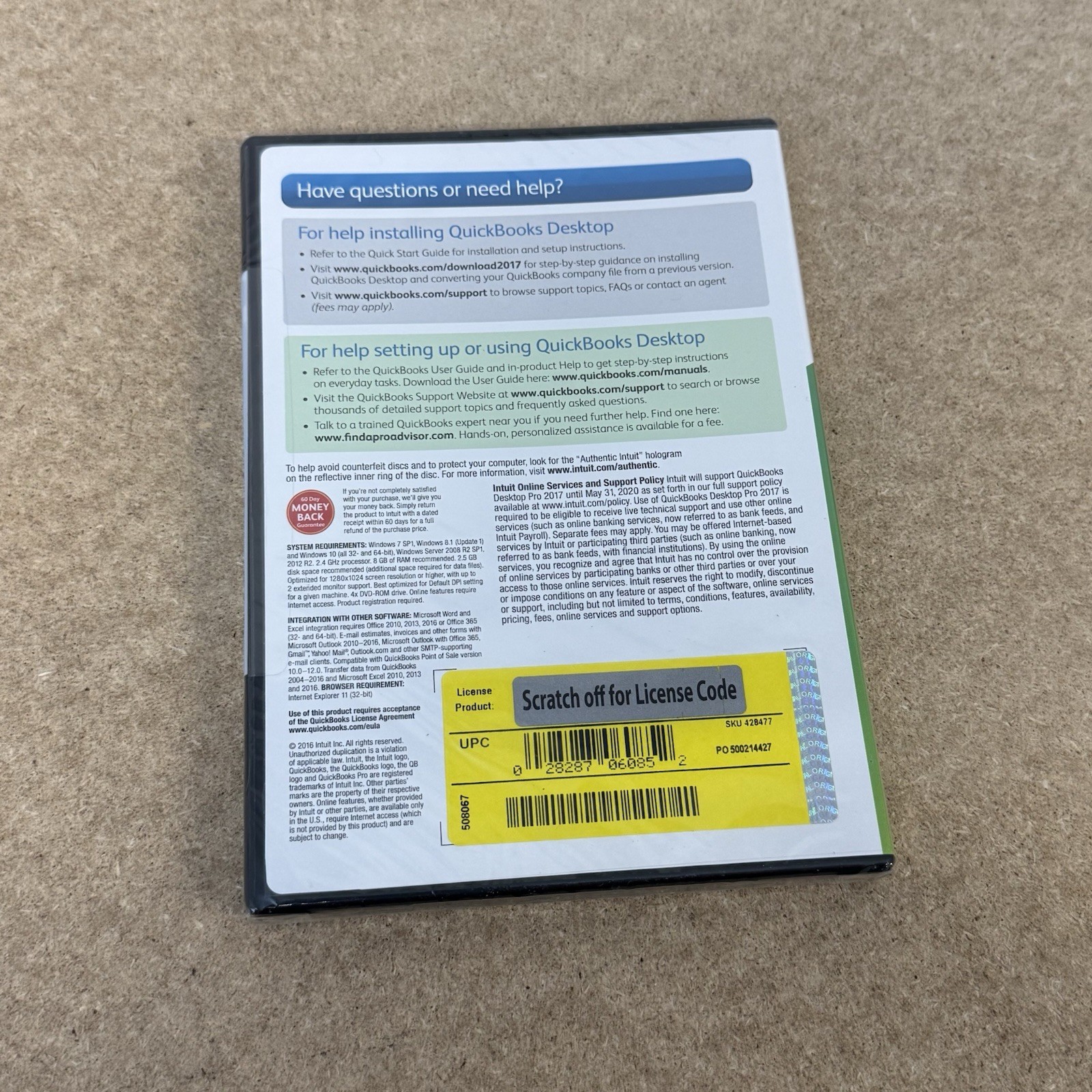 Intuit Quickbooks Desktop Pro 2017 (Windows PC) Small Business Accounting SEALED