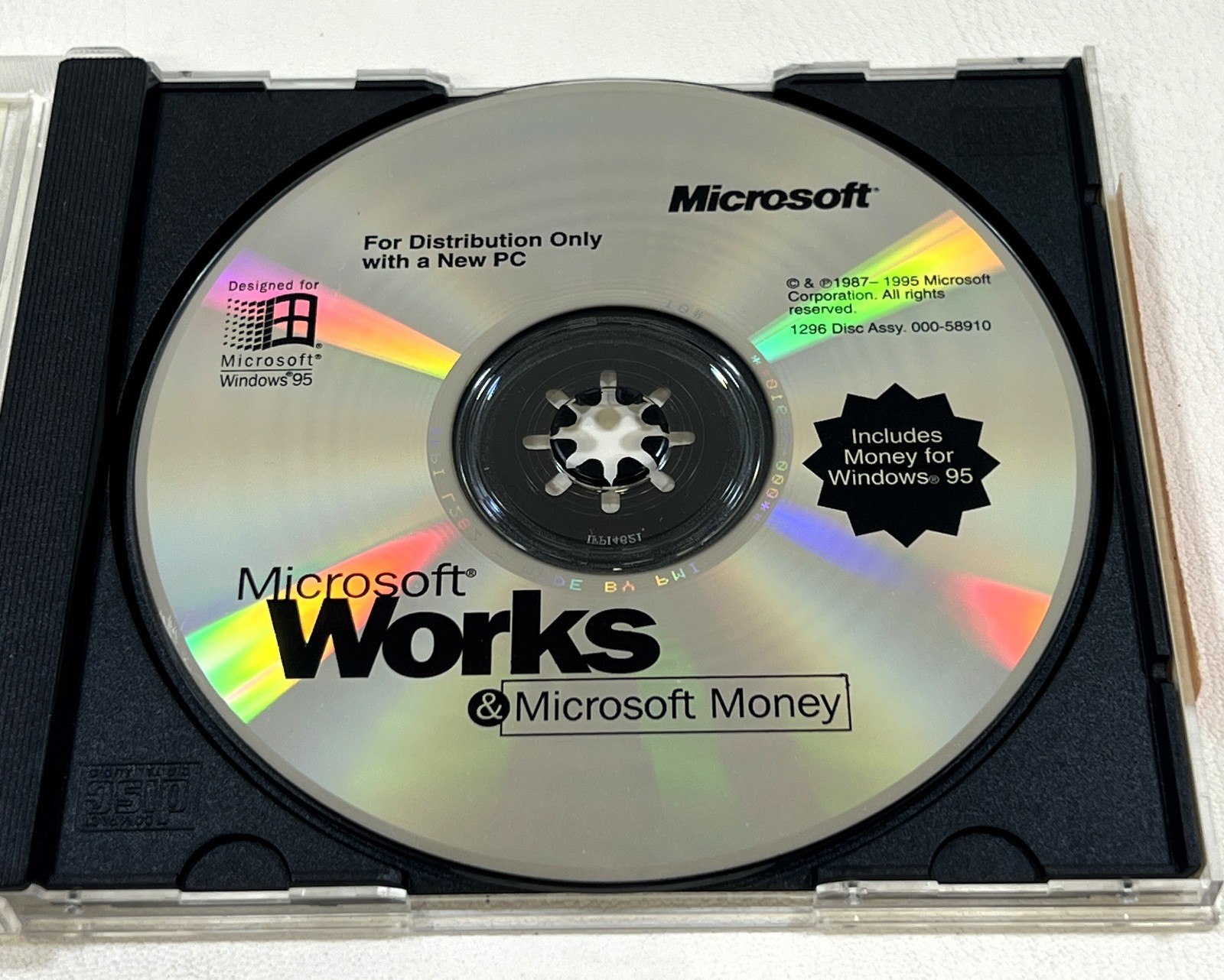 Vintage Microsoft Works & Money 1995 for Windows 95 CD-ROM