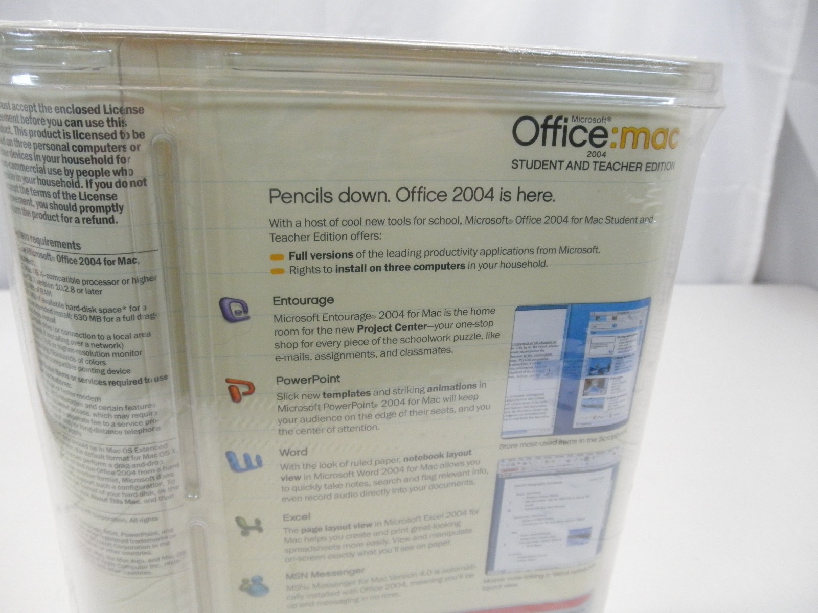 Microsoft Office Mac Student And Teacher Edition, 2004. New Sealed