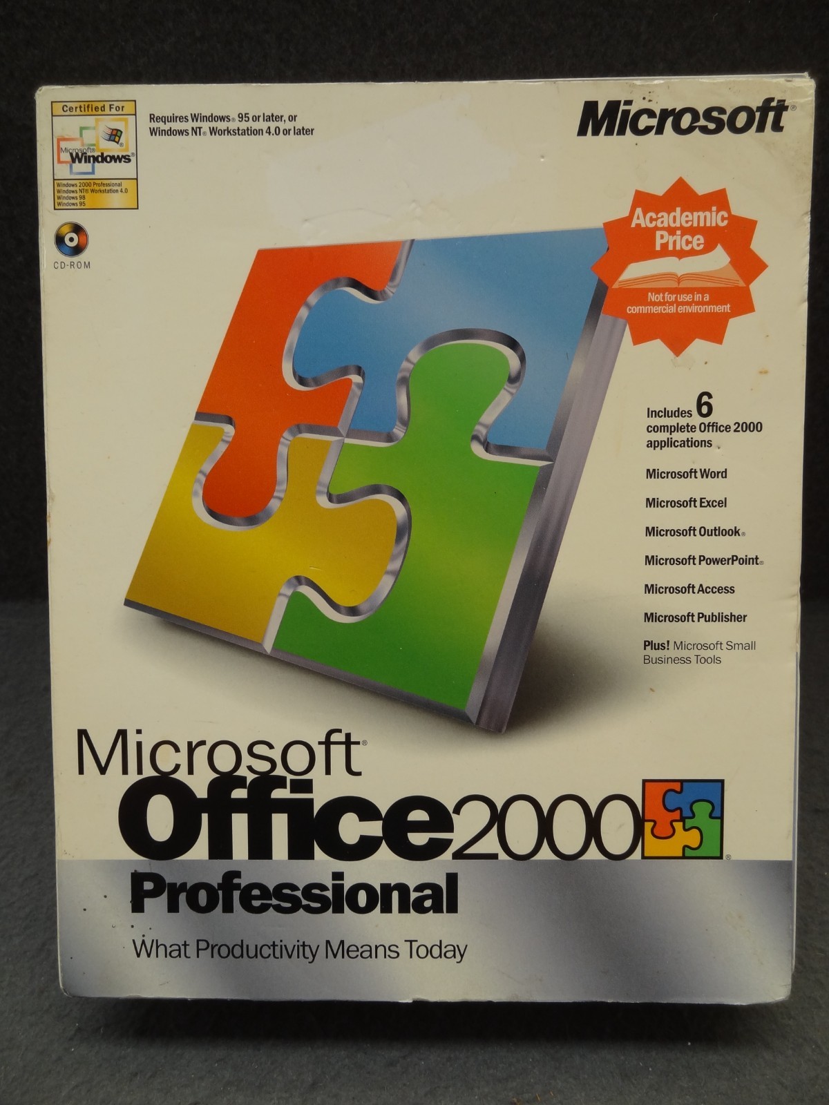 Microsoft Office 2000 Professional Word Excel Outlook PowerPoint Publisher CDrom