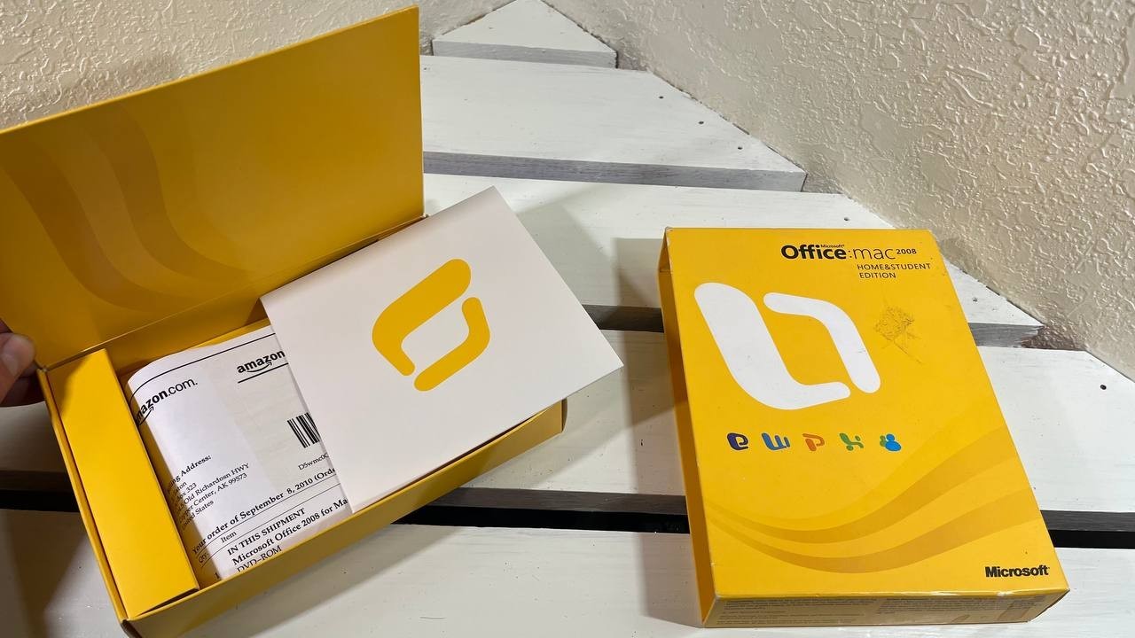 Microsoft Office Mac 2008 Home & Student Edition – Complete Retail Box + Receipt
