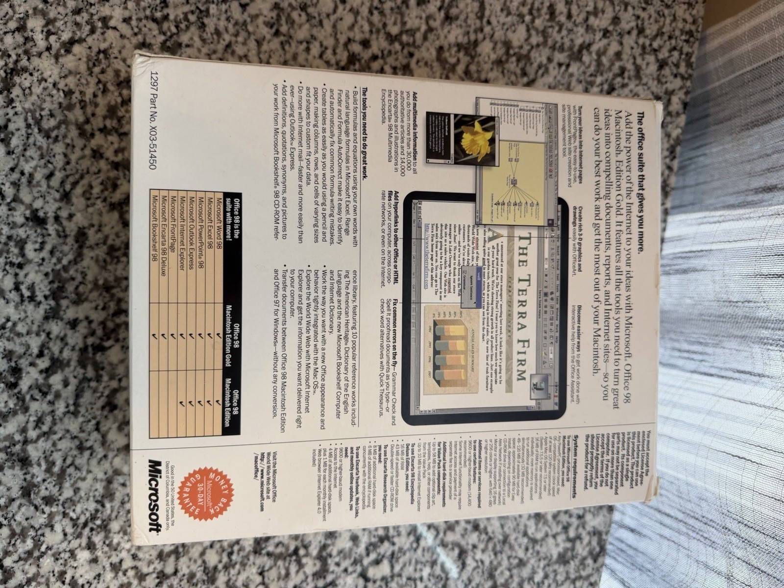 Vintage Microsoft Office 98 Macintosh Edition Upgrade Gold Edition