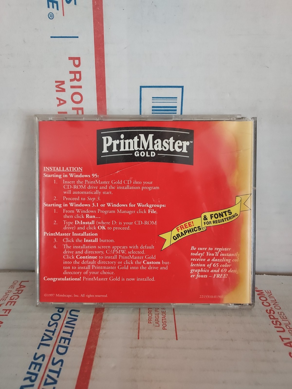 Vintage 1997 PrintMaster Gold Bonus Pack Version 4.0 Software Good Used – #173