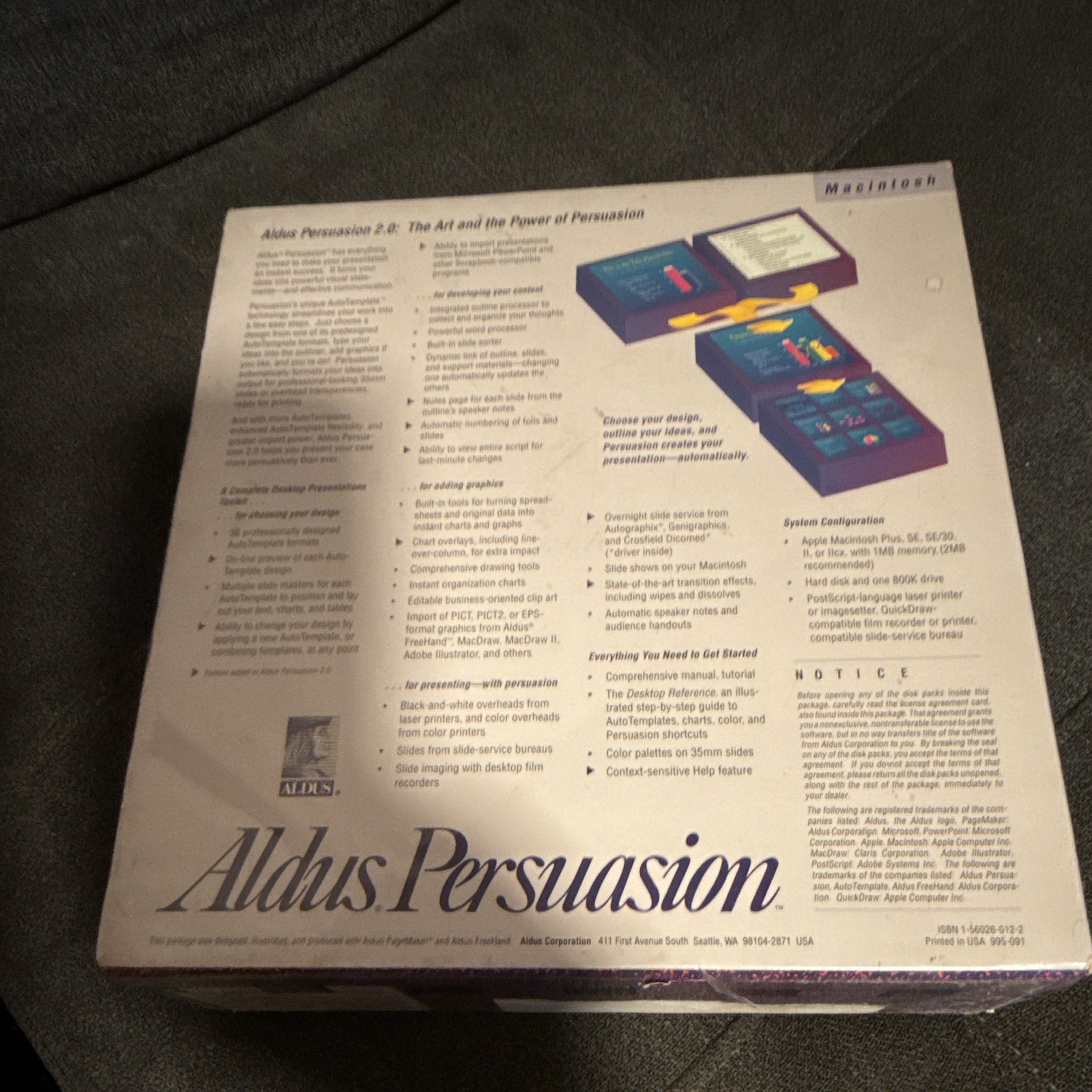 Aldus Persuasion 2.0 DTP Software for Macintosh 3.5″ Floppy, English MPN 170-061