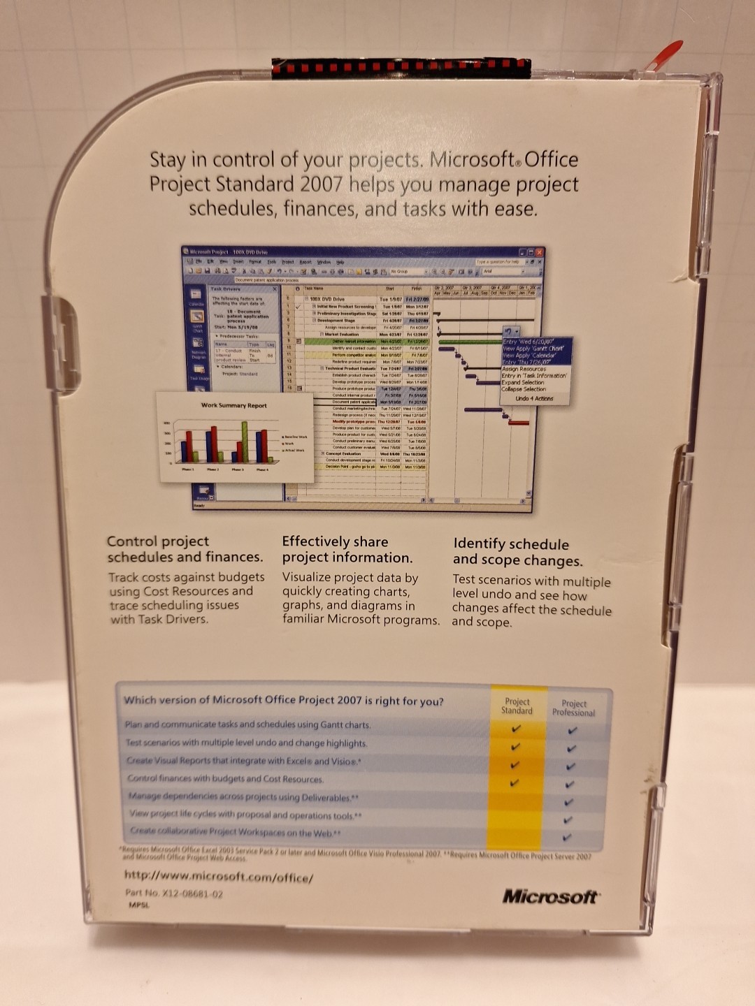 Genuine Microsoft Office Project Standard 2007 Academic Read Desc See Pics