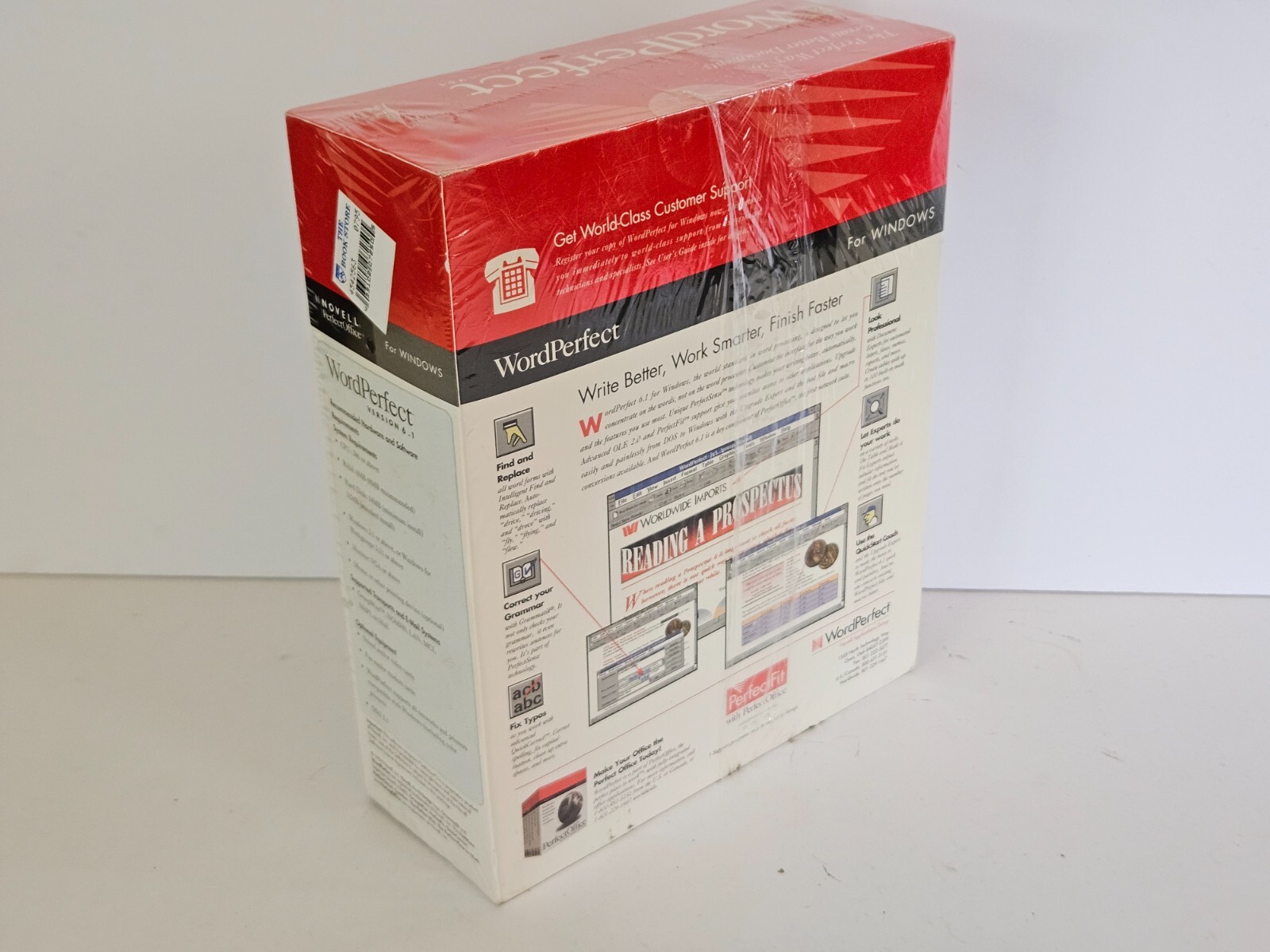 Novell Word Perfect 6.1 Windows Sealed HD Diskettes Word Processor