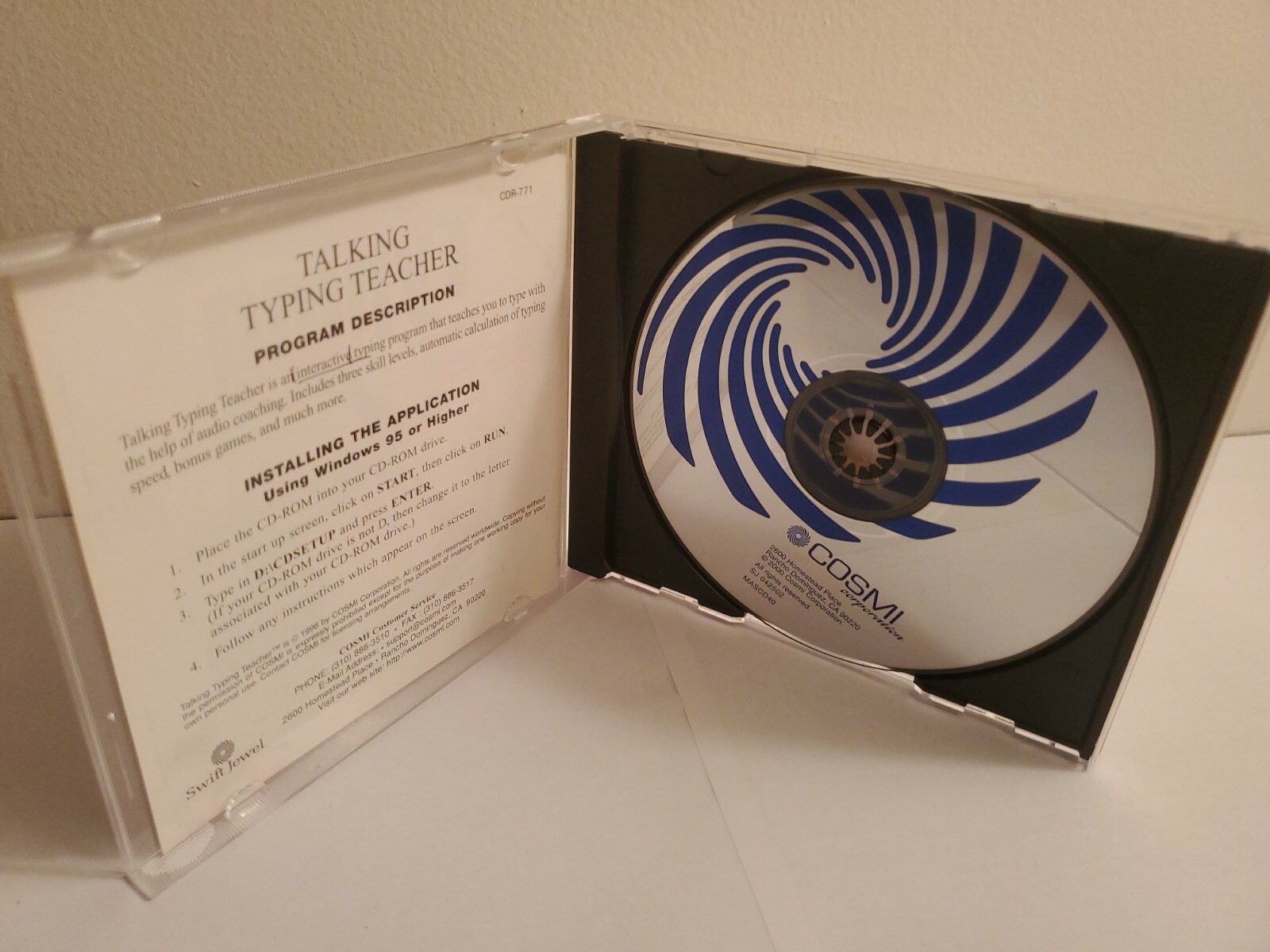Swift Jewel: Talking Typing Teacher (CD-Rom, 2000, COSMI)