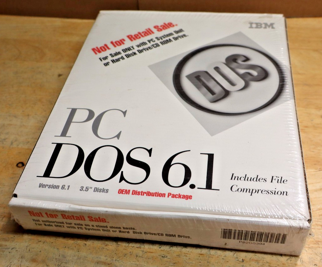 Vintage IBM PC DOS 6.1 VINTAGE SOFTWARE 3.5″ DISKS SET New and Sealed Set Box