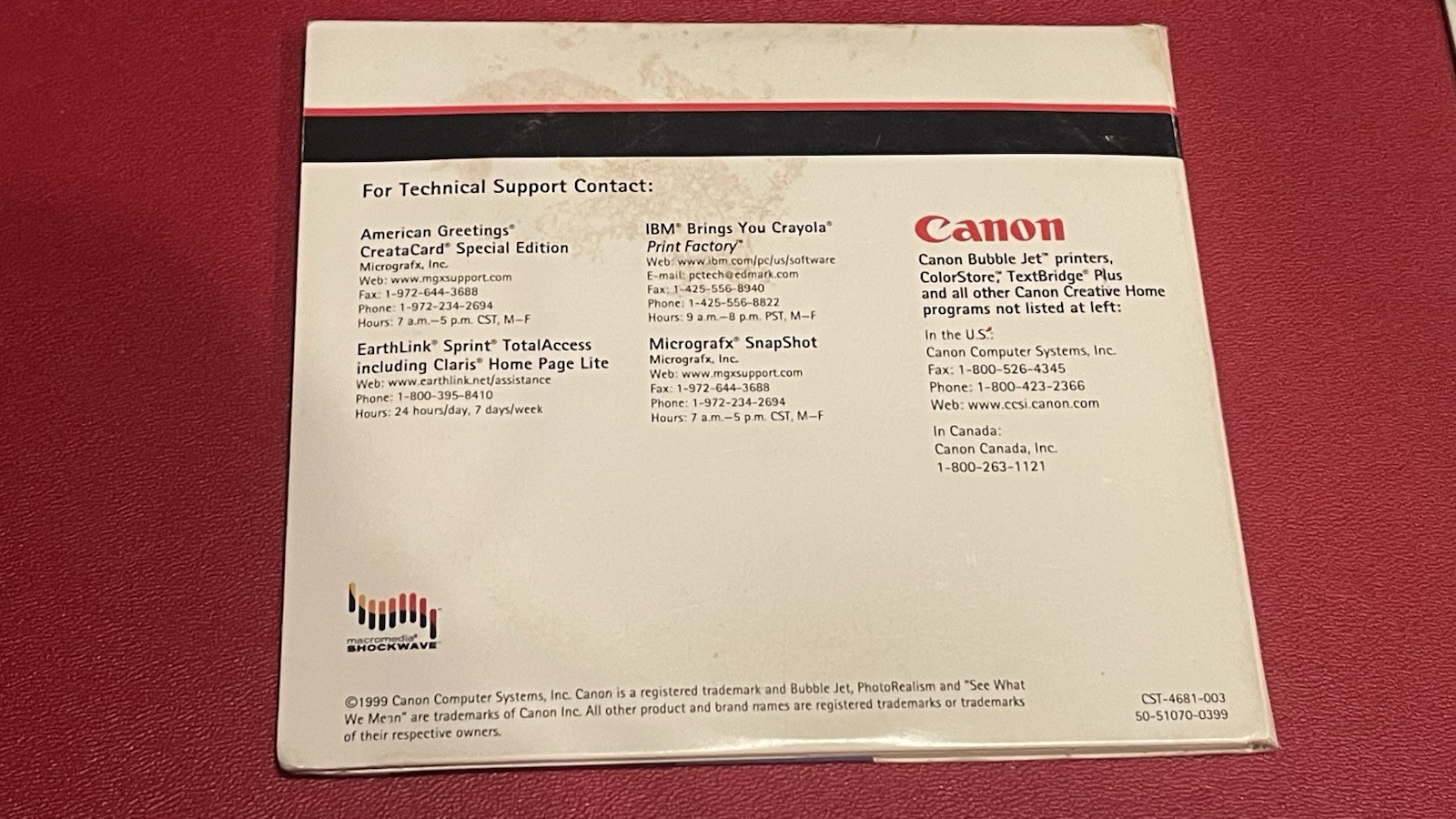 Canon Creative Home CD Printer Setup version 4.22h Cards Crafts Iron-ons Banner