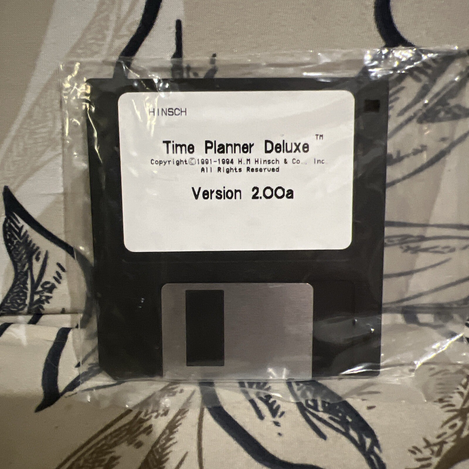 Vintage 1994 Hinsch Time Planner Deluxe Version 2.00a 3.5″ Floppy Disk VHTF