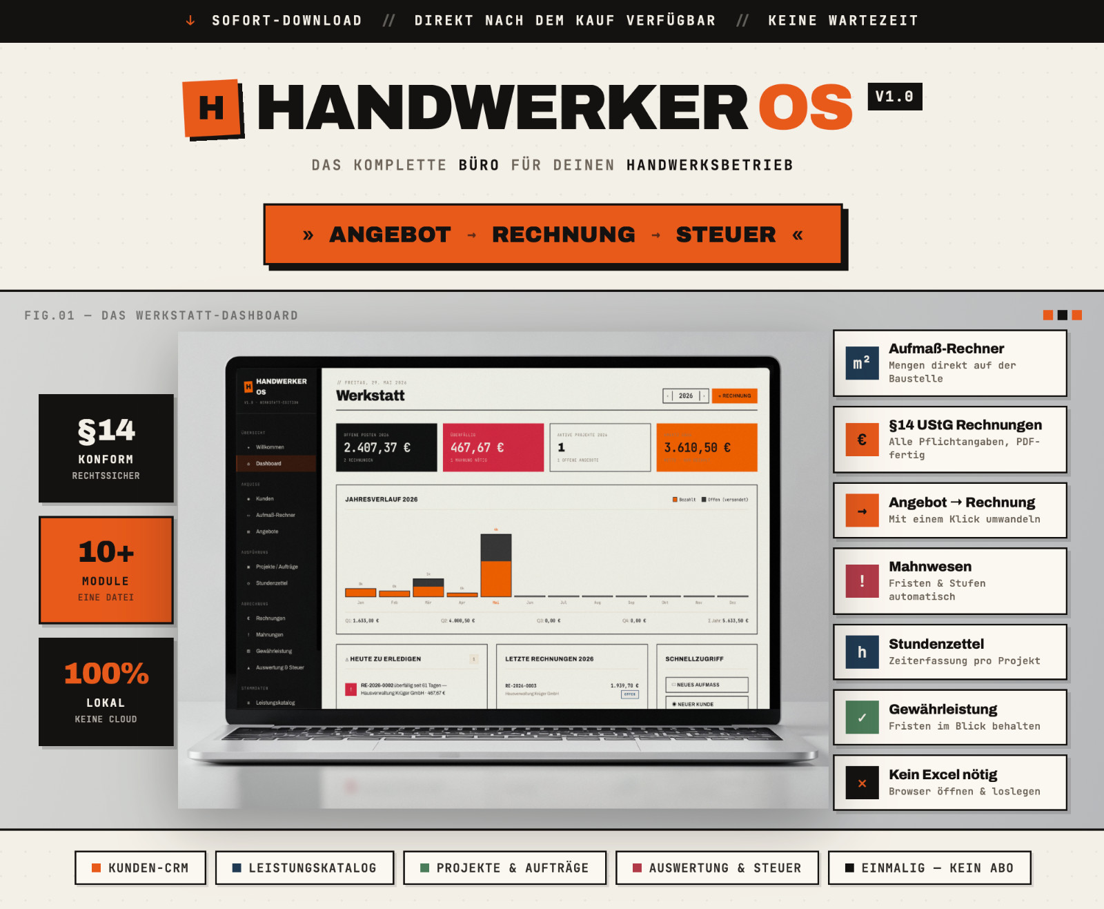 Craftsman OS – All-in-One Software | Measurement, Invoices, Timesheets & Customers