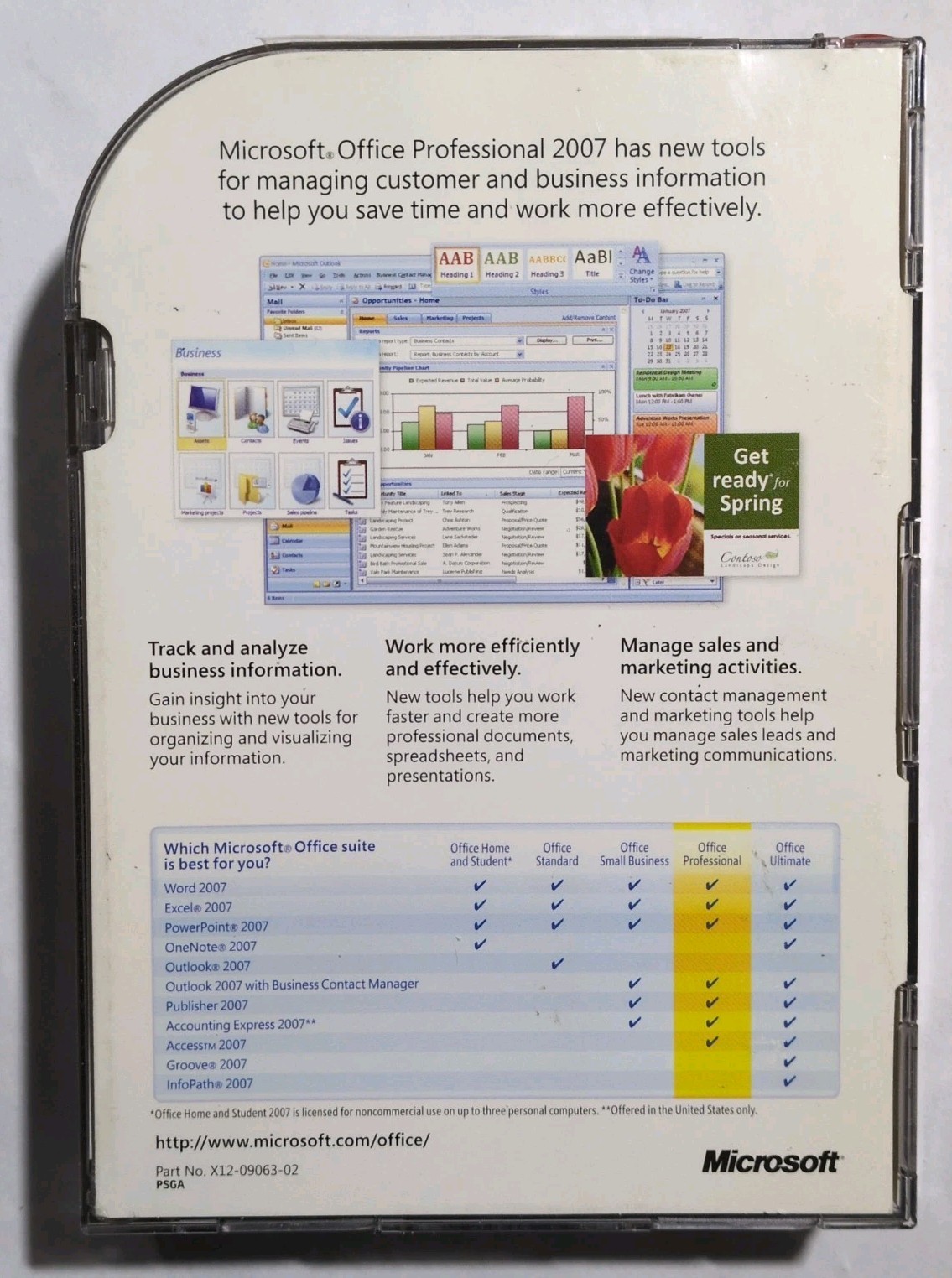 Microsoft Office 2007 Professional Full English Retail Version MS Pro