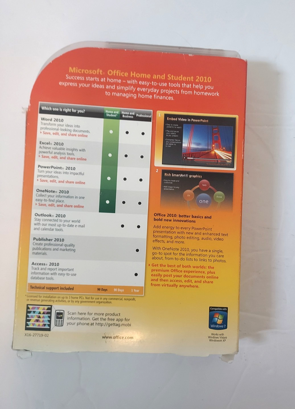 Microsoft Office Home & Student 2010 Software Suite DVD Family Pack for Windows