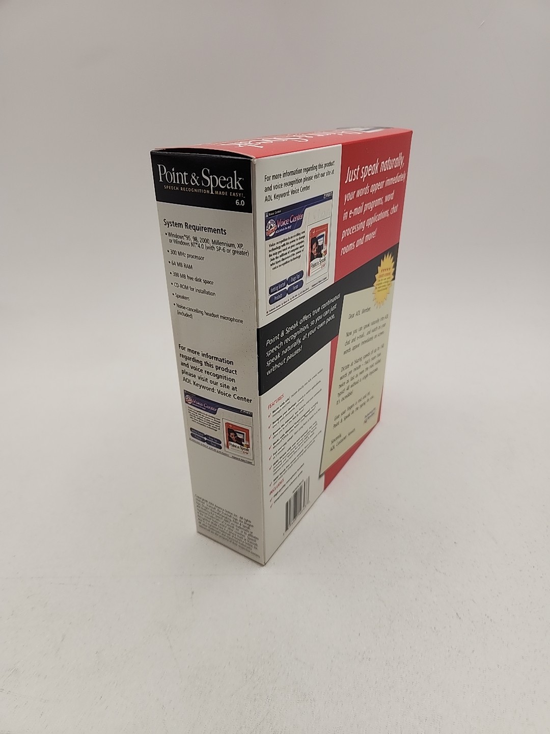AOL Dragon Systems Point &Speak Windows 95/98/NT/2000 XP BIG BOX PC NEW SEALED