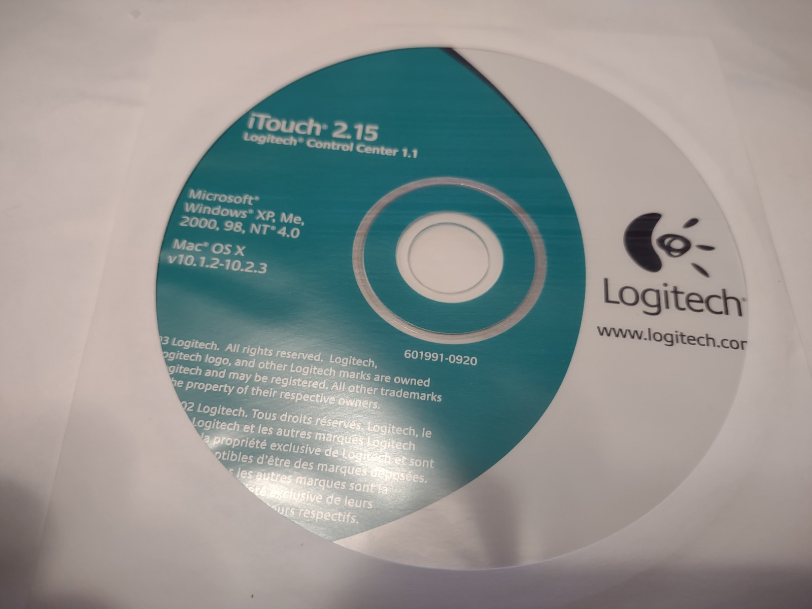 iTouch 2.15 Logitech Control Center 1.1⭐️keyboard software CD