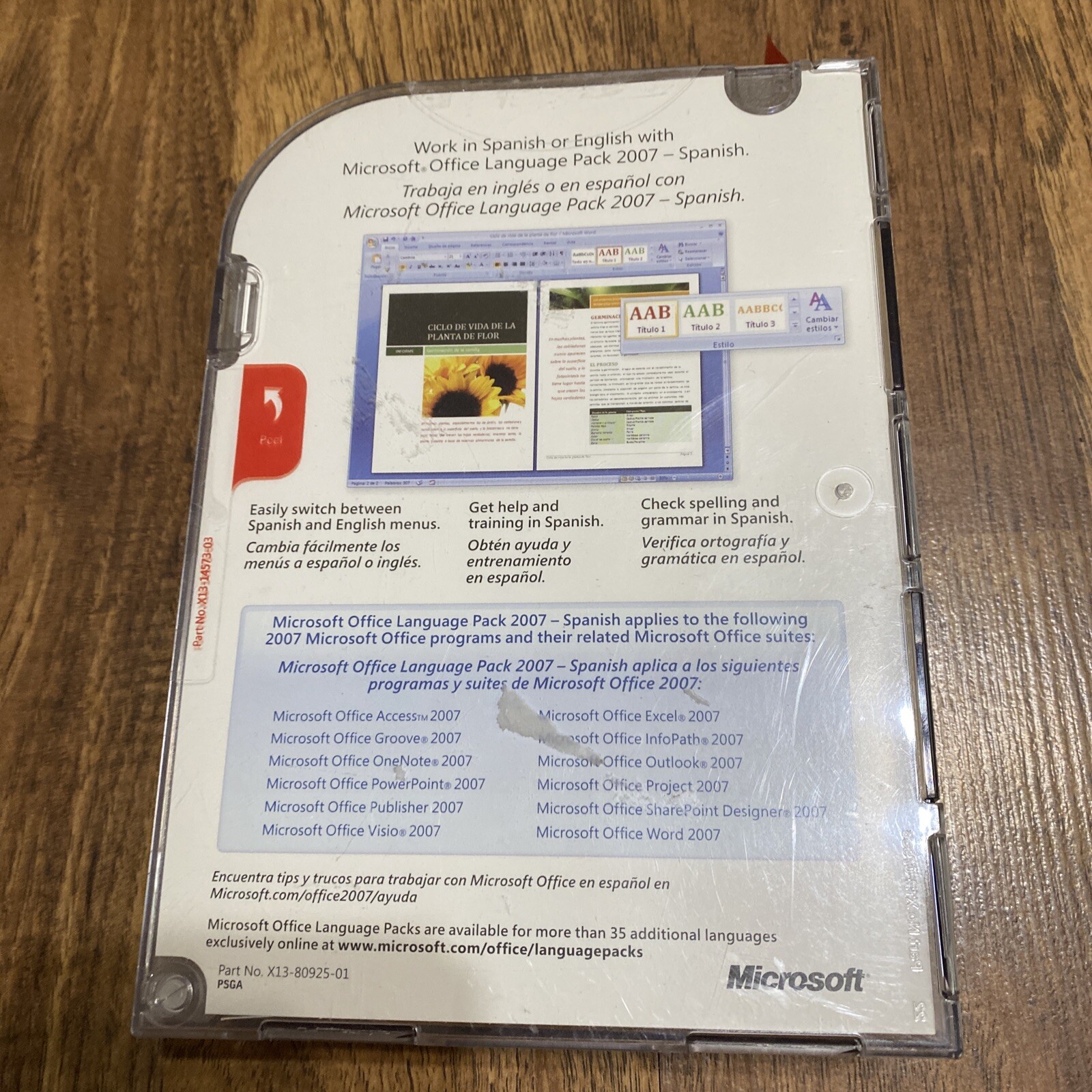 Microsoft Office Language Pack 2007 Spanish For Windows(UNOPENED FACTORY SEALED)