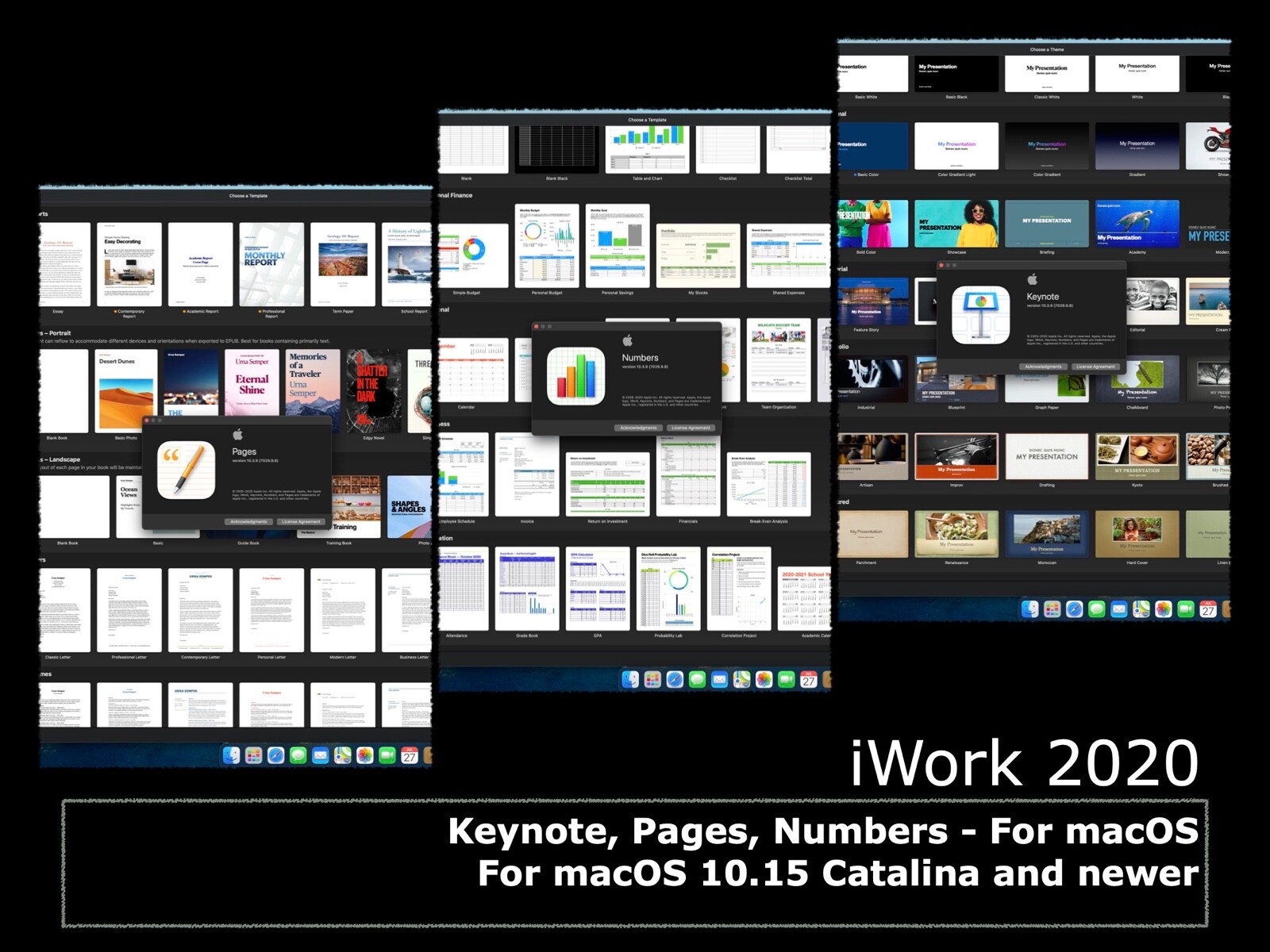 iWork 2020 (Pages, Numbers and Keynote) USB installer for Mac OS Apple macOS