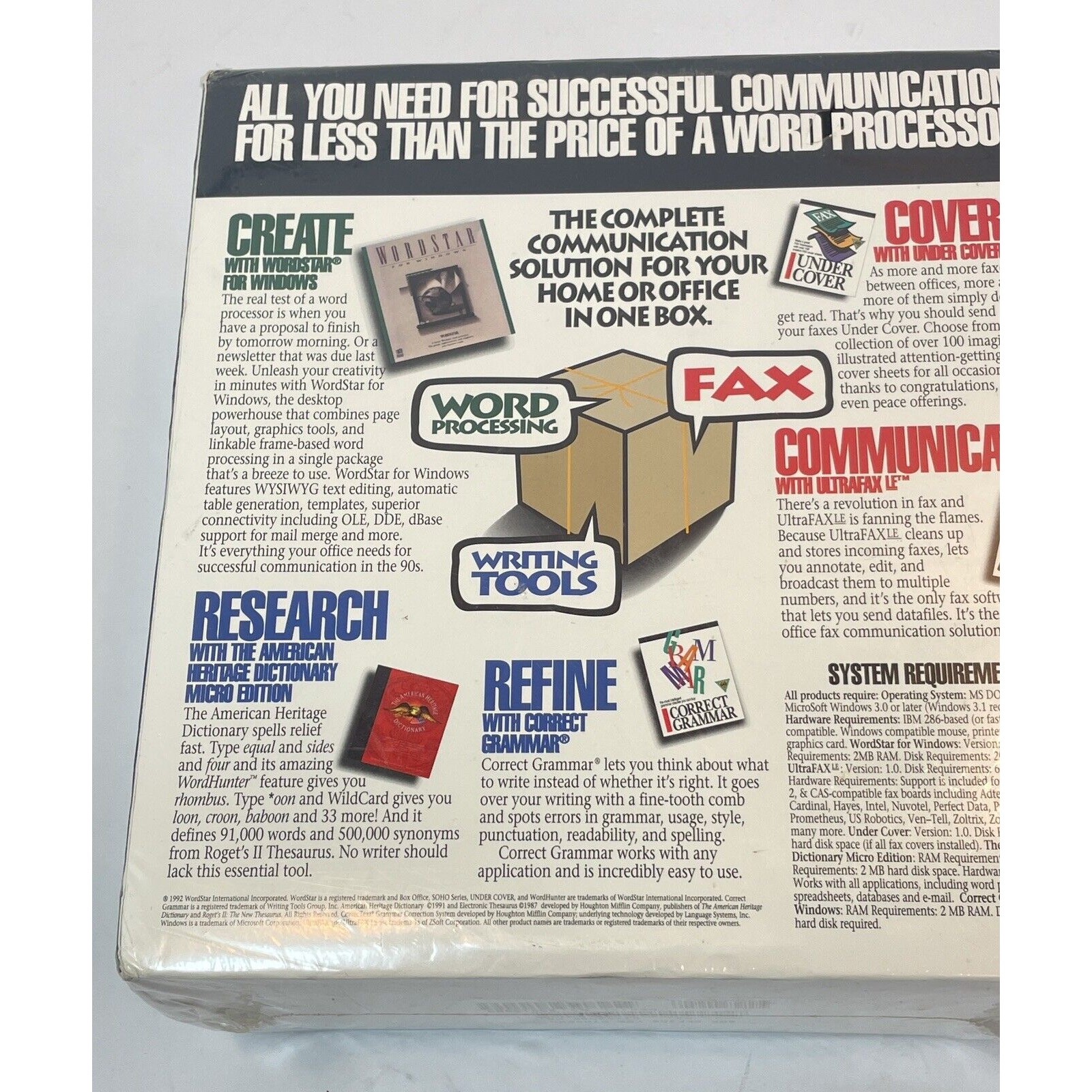 WordStar Box Office For Windows Version 1.5 Windows 3.0 Home Office 1992 Sealed