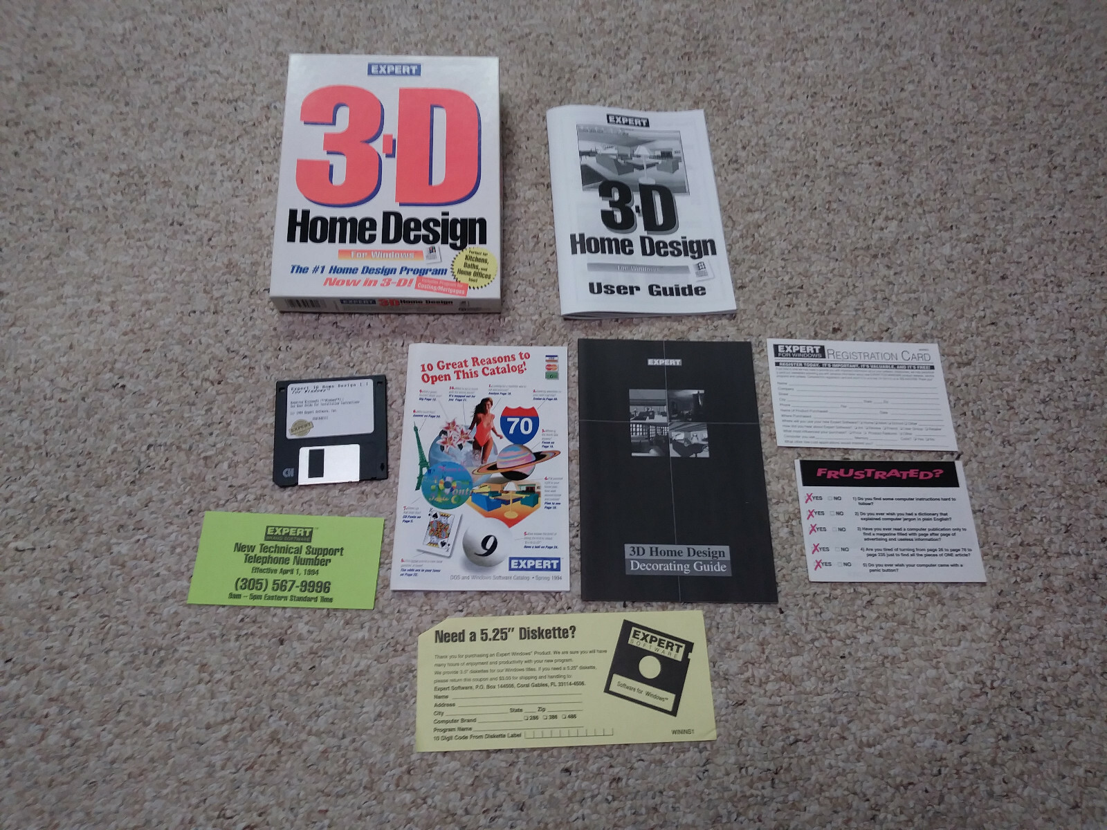 Labels and 3-D Home Design, Expert Software, 1994 PC/IBM/TANDY