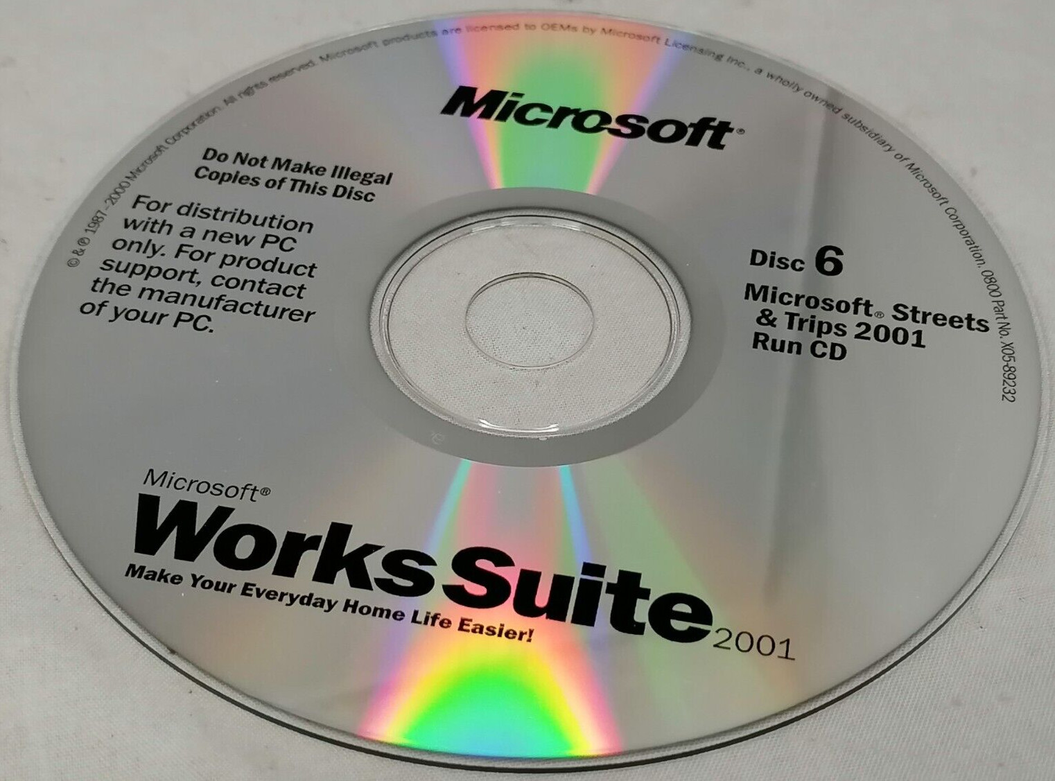 Vintage Microsoft WorksSuite 2001 Disc Set P/N: X06-21668