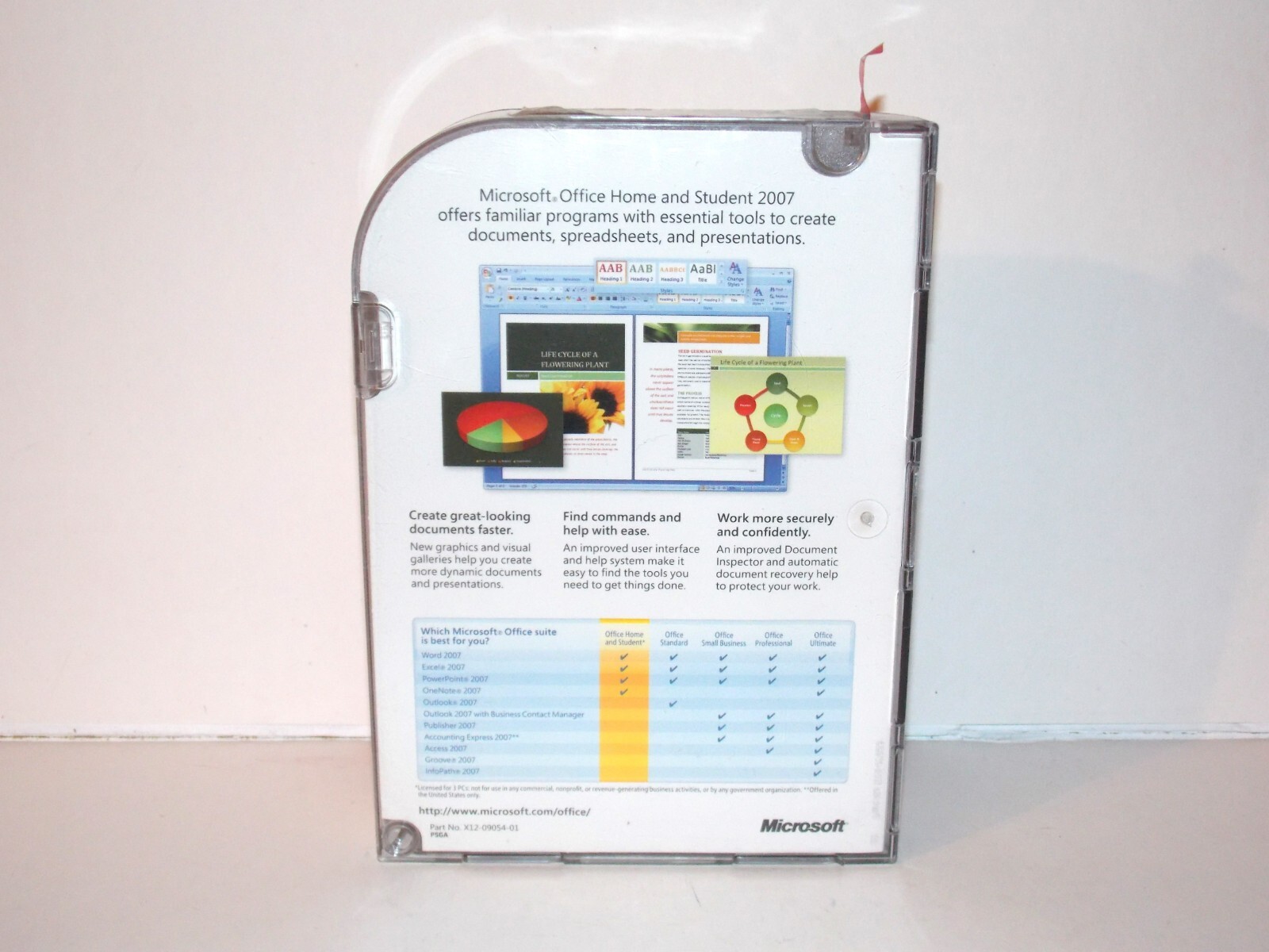Microsoft Office 2007 Home and Student Disc In Original Case With Product Key