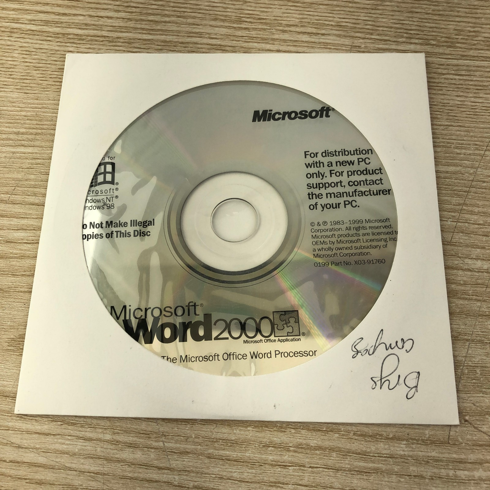 Microsoft Word 2000 Installation CD PC only Disk