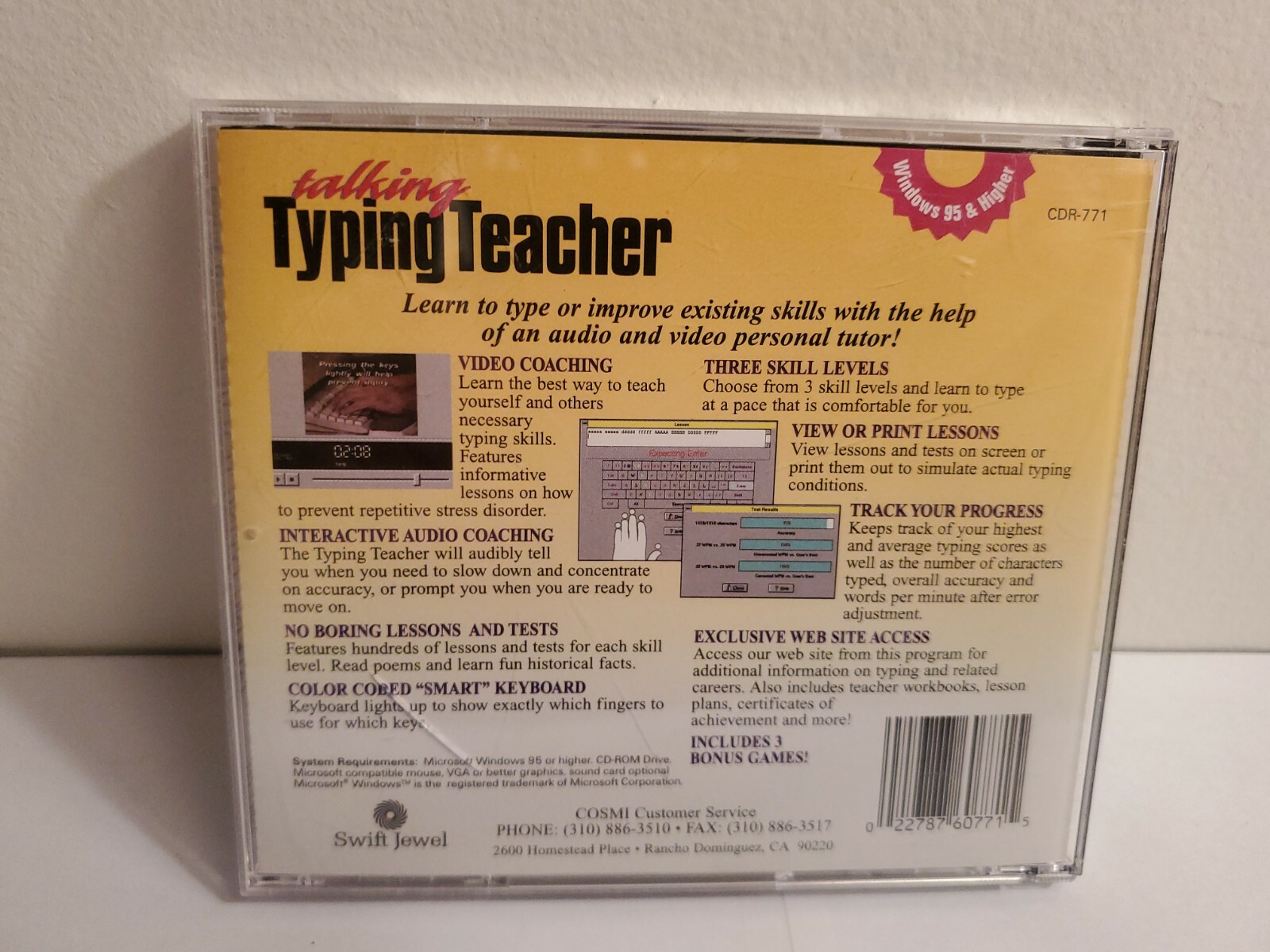 Swift Jewel: Talking Typing Teacher (CD-Rom, 2000, COSMI)