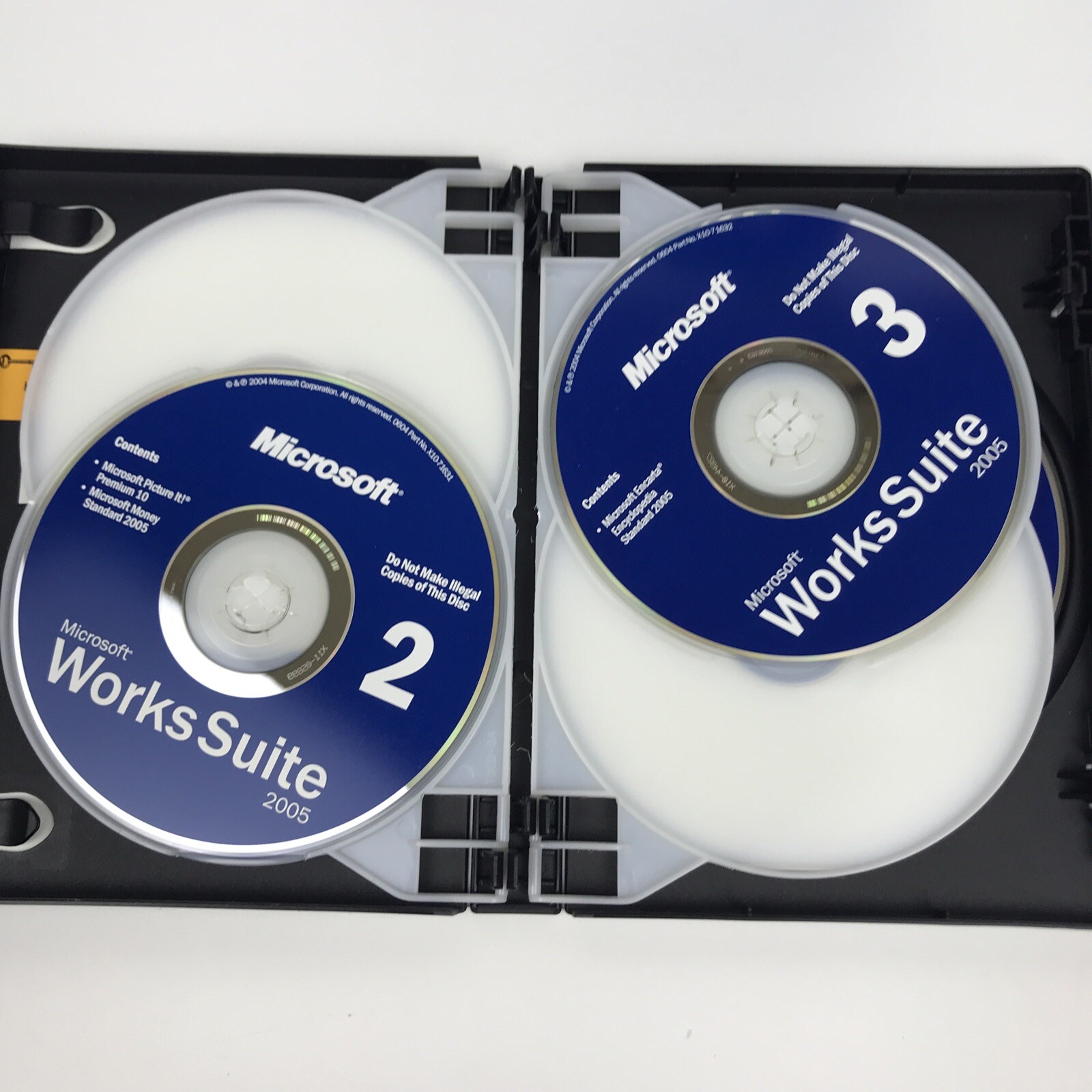 Microsoft Works Suite 2005 Productivity Money Picture It CD-ROM Win 98 2000 XP