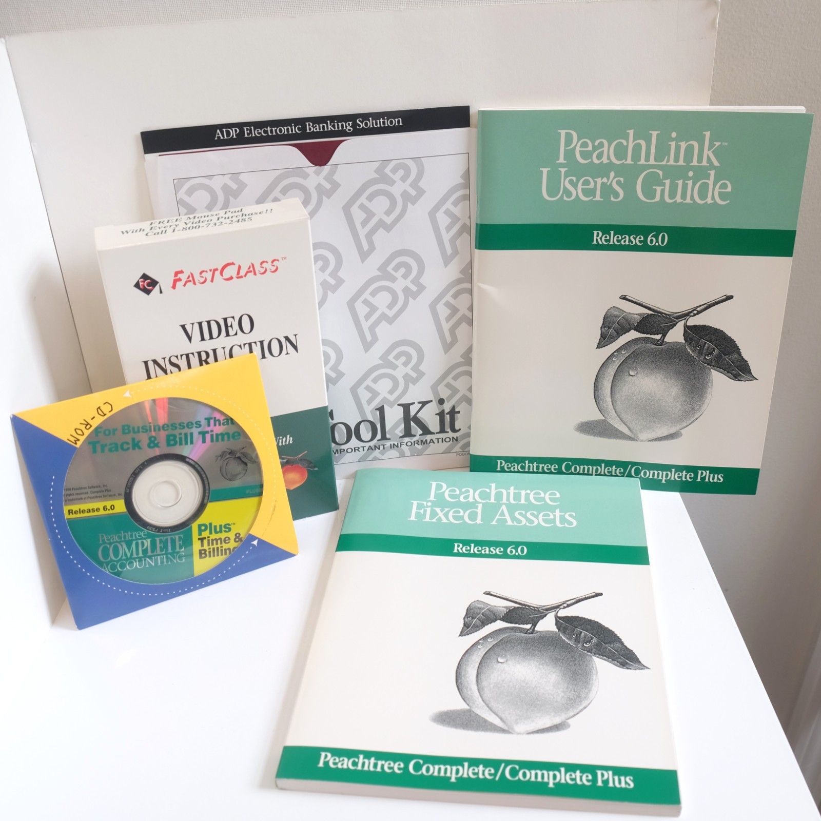 Peachtree Solutions Complete Accounting Time Billing CD-ROM 1998 VHS Mint Disc!