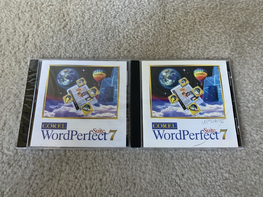 Corel WordPerfect Suite 7 CD Rom for Windows 95 – 2 Disc Lot: New/ Sealed/ Other