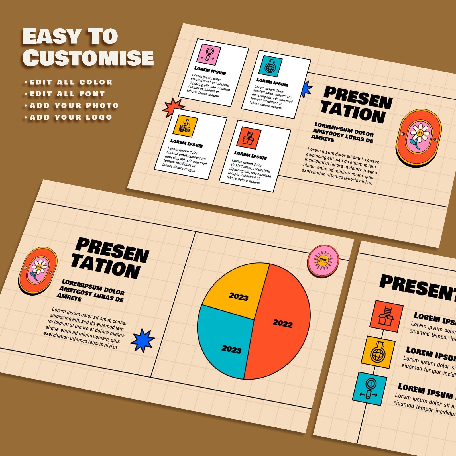 Retro PowerPoint Template – Vintage Canva Presentation with Creative Slides
