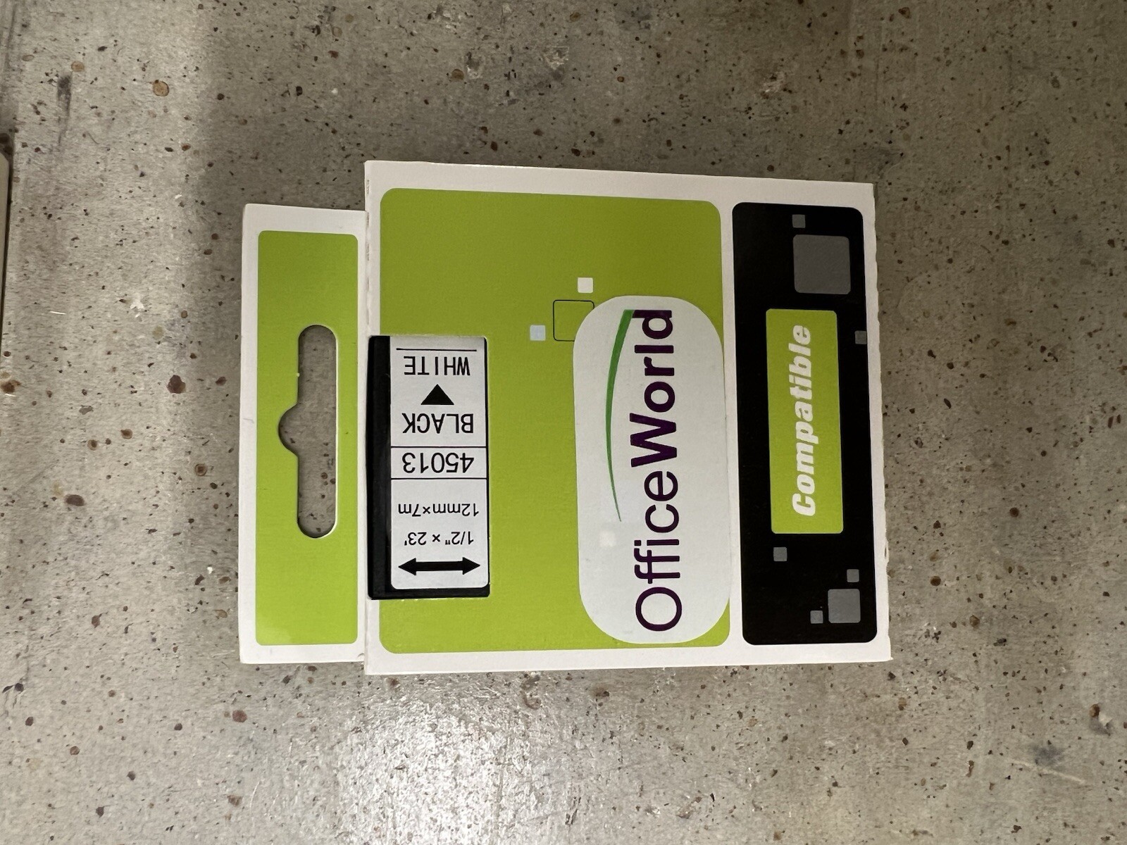Office World 45013 1/2″ × 23’12mmx7m Black And white Label Tape (Lot Of 4) New