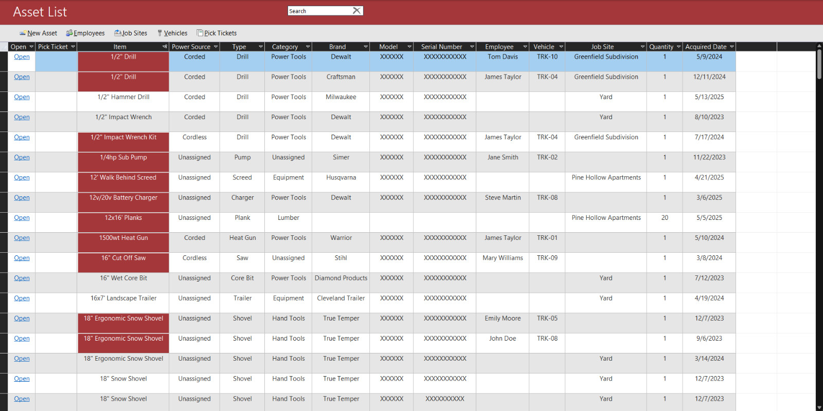 Custom Asset Tracking & Pick Ticket Management System for Construction Teams