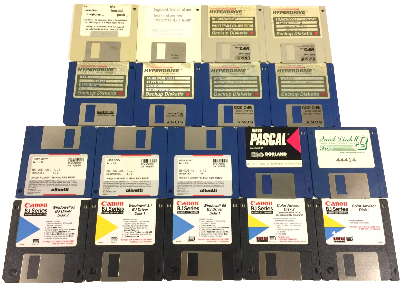 Lot of 18 Various Software Used Floppy Disk 3.5″
