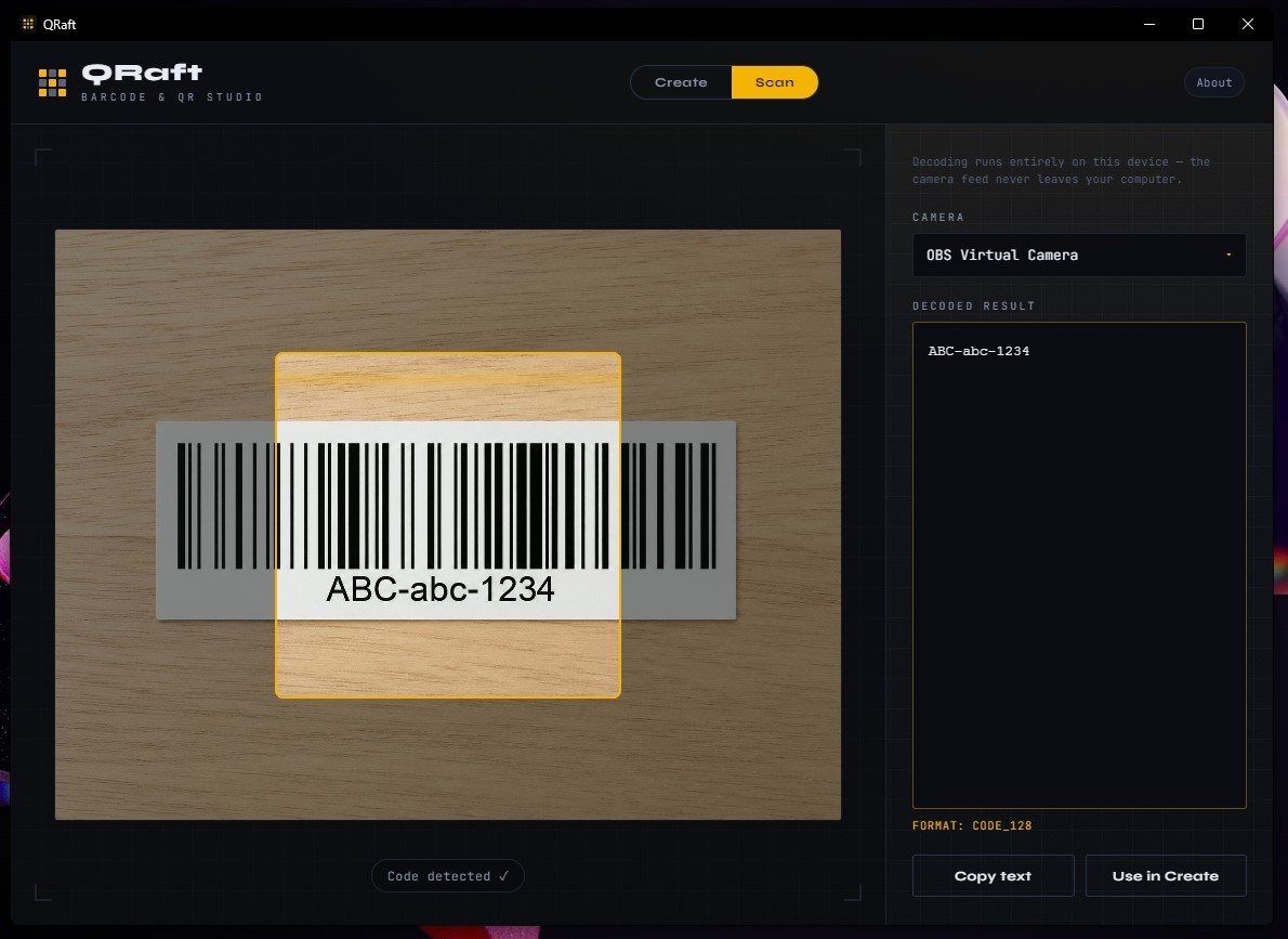 QRaft | QR Code & Barcode Generator | Windows Mac Linux | MANY Formats | LATEST