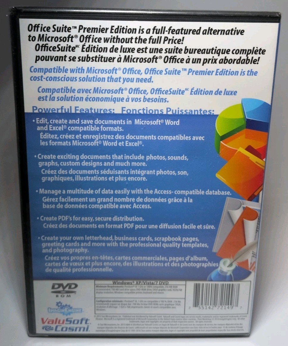 Office Suite Premier Edition PC DVD-ROM Software Brand New B545