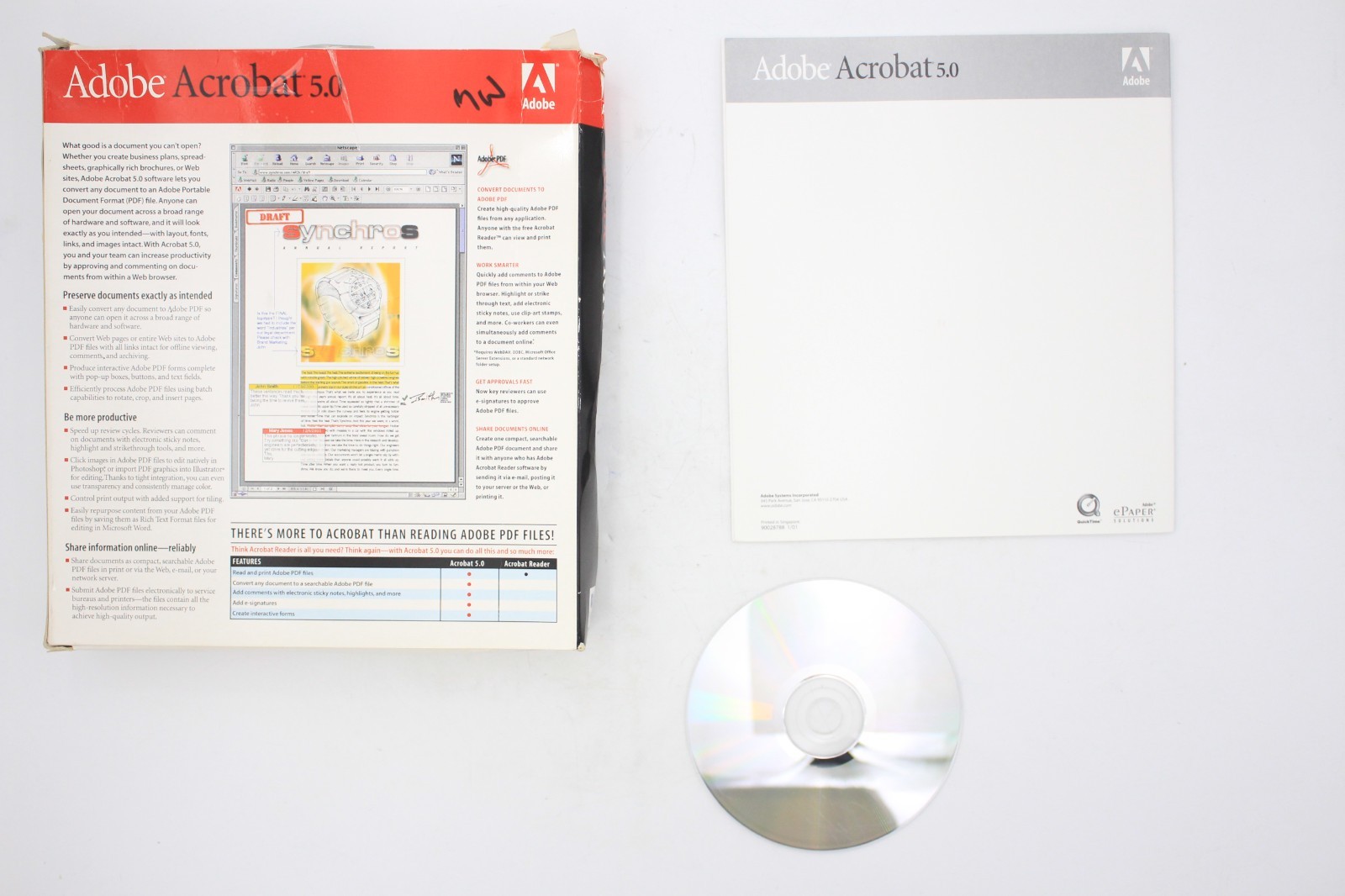 Adobe Acrobat 5.0 PDF Editor Creator FULL VERSION Windows RETRO Retail Box