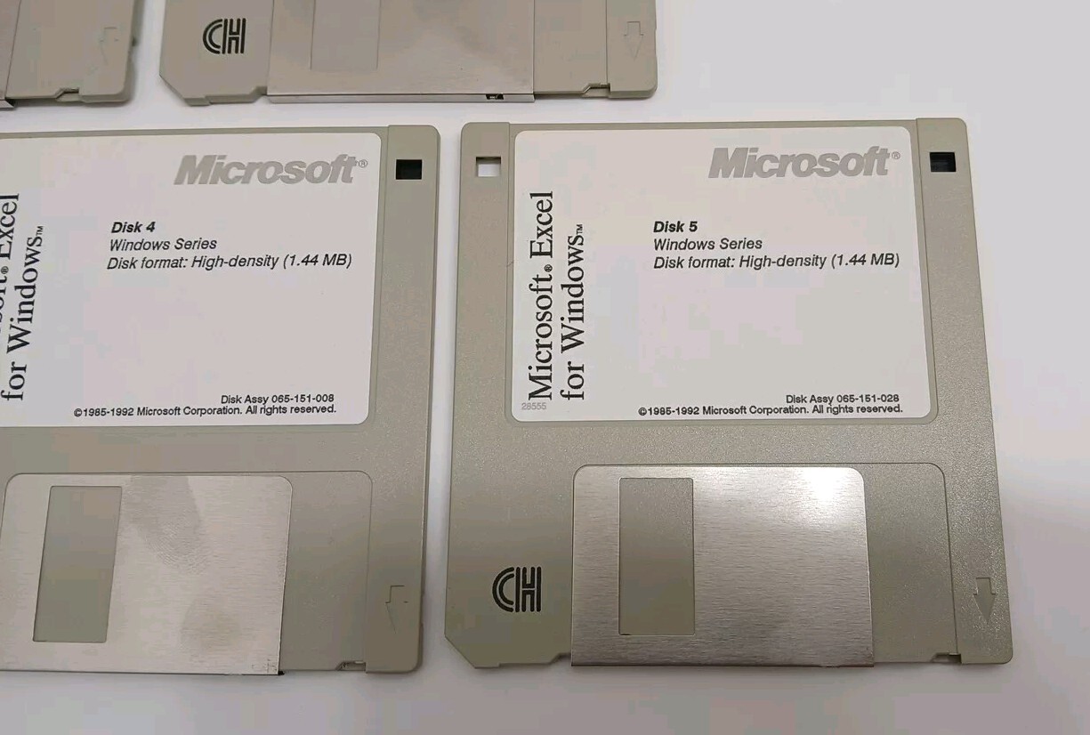 Microsoft Excel For Windows Version 4.0 1985-1992 Floppy Install – (5 Disks)