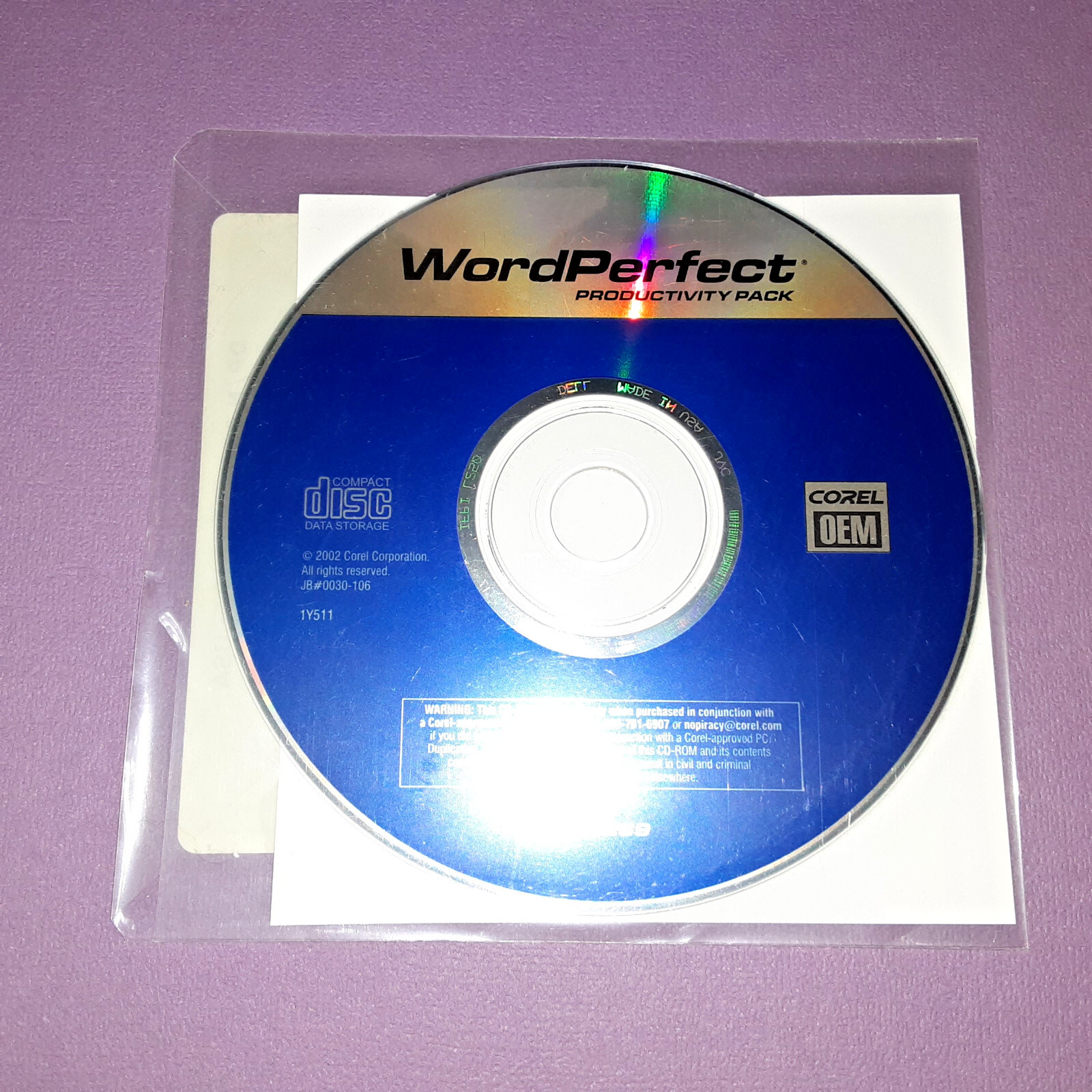 WordPerfect 2002 Productivity Pack CD-ROM, Corel OEM NEW & SEALED