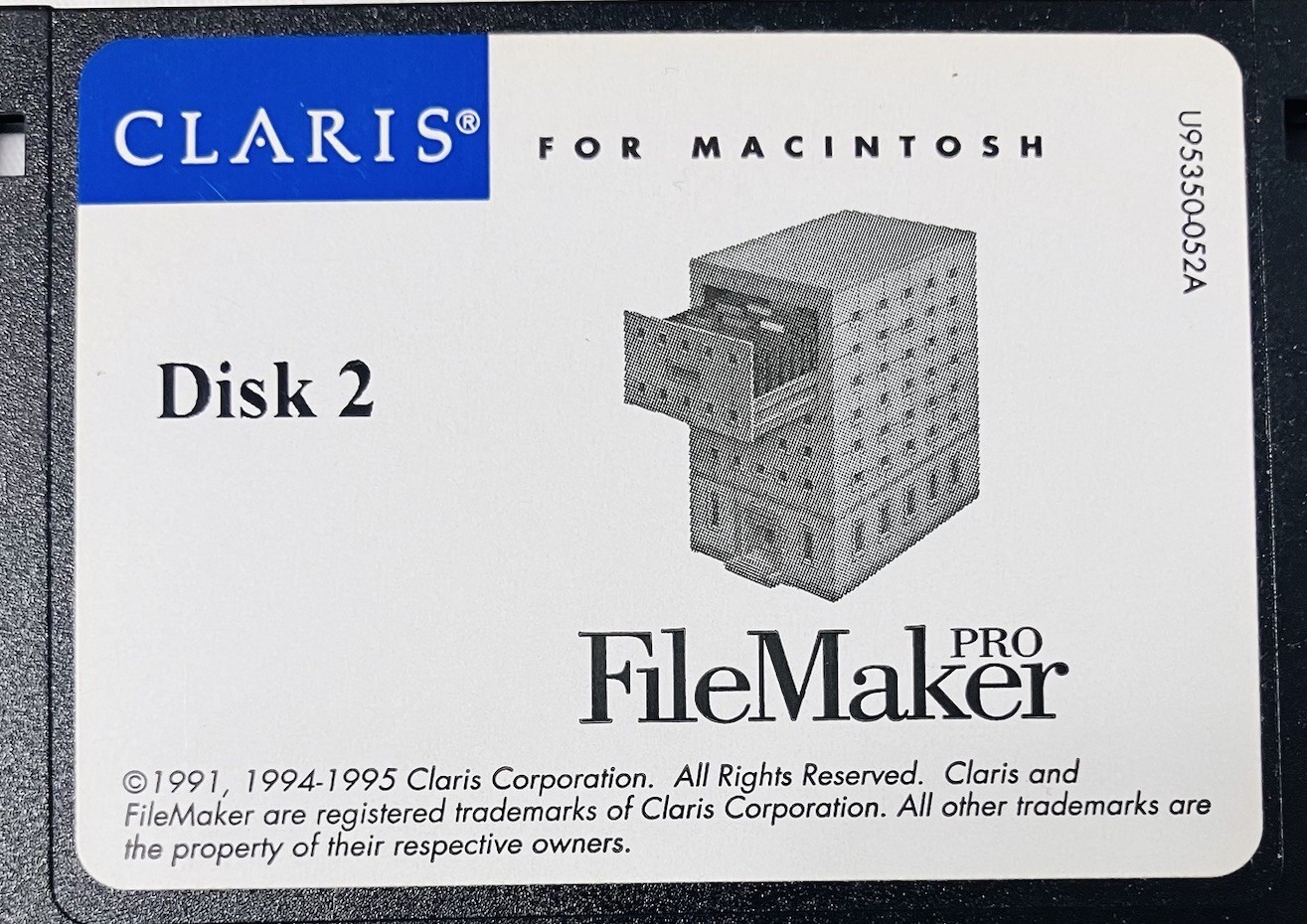 Claris FileMaker Pro Macintosh 3-Disk 3.5 Floppy Software Set 1995 Database