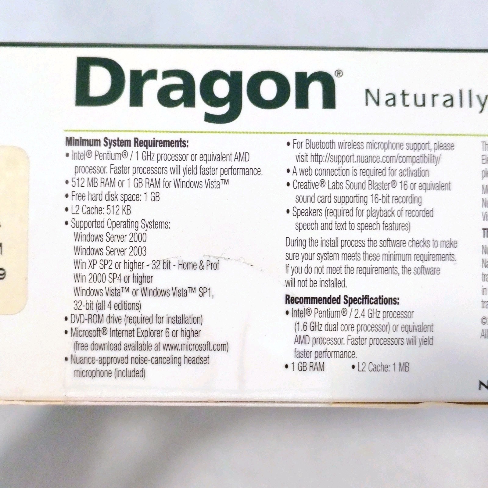 Dragon Naturally Speaking 10 Preferred Speech Recognition Software Headset NEW