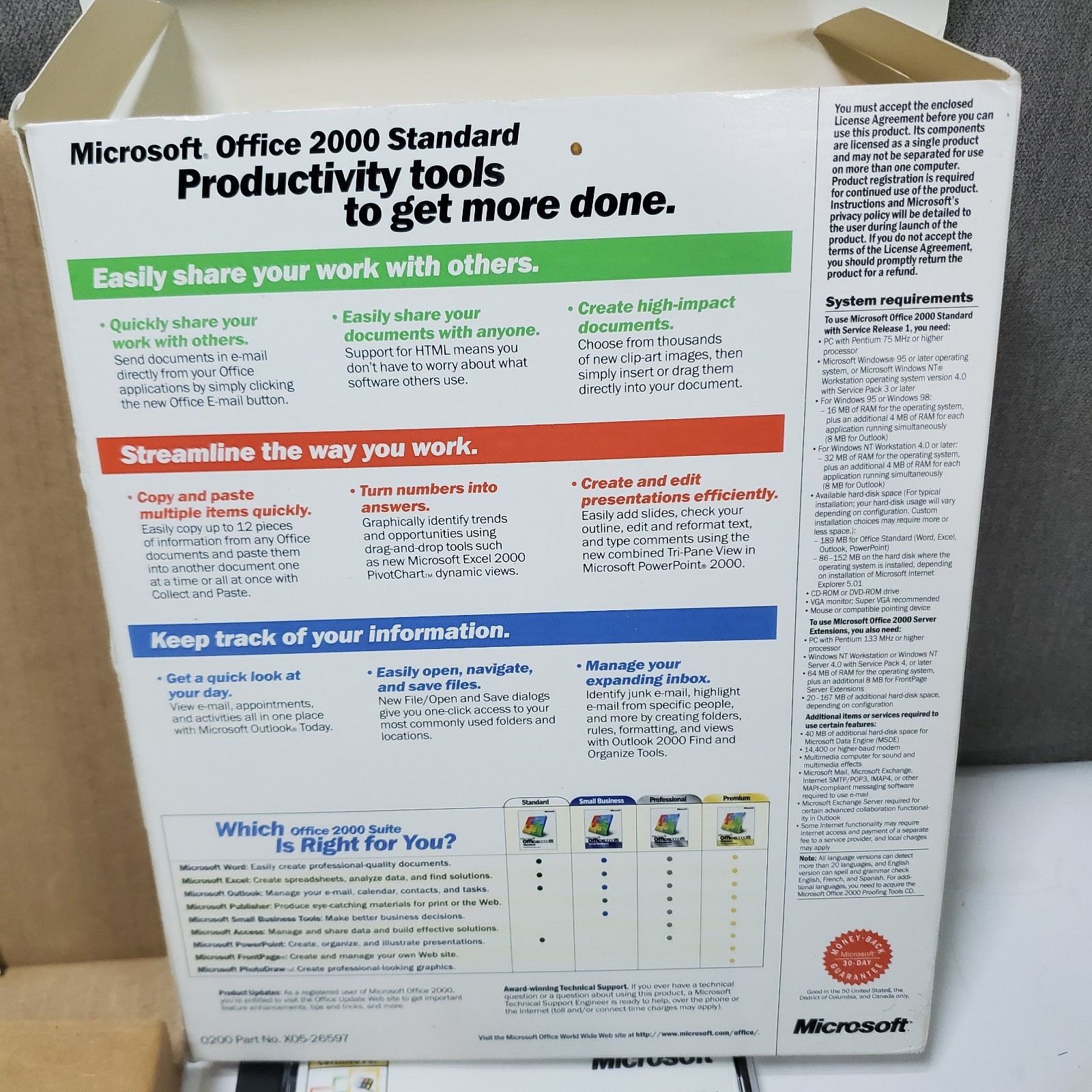 Microsoft Office 2000 Standard & Professional Software Requires Windows 95 or NT